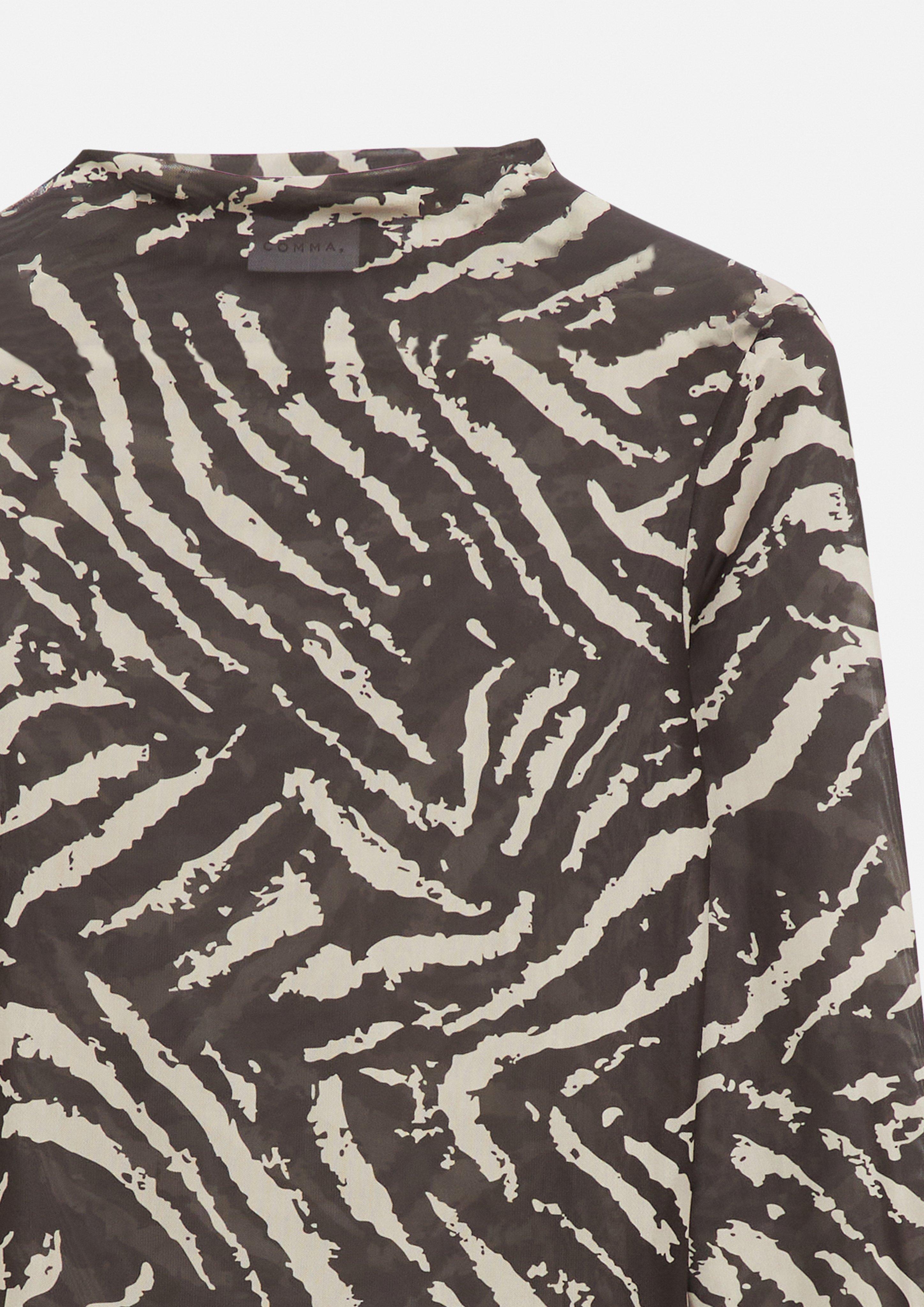 Femmes T-shirt à manches longues en maille en beige de comma