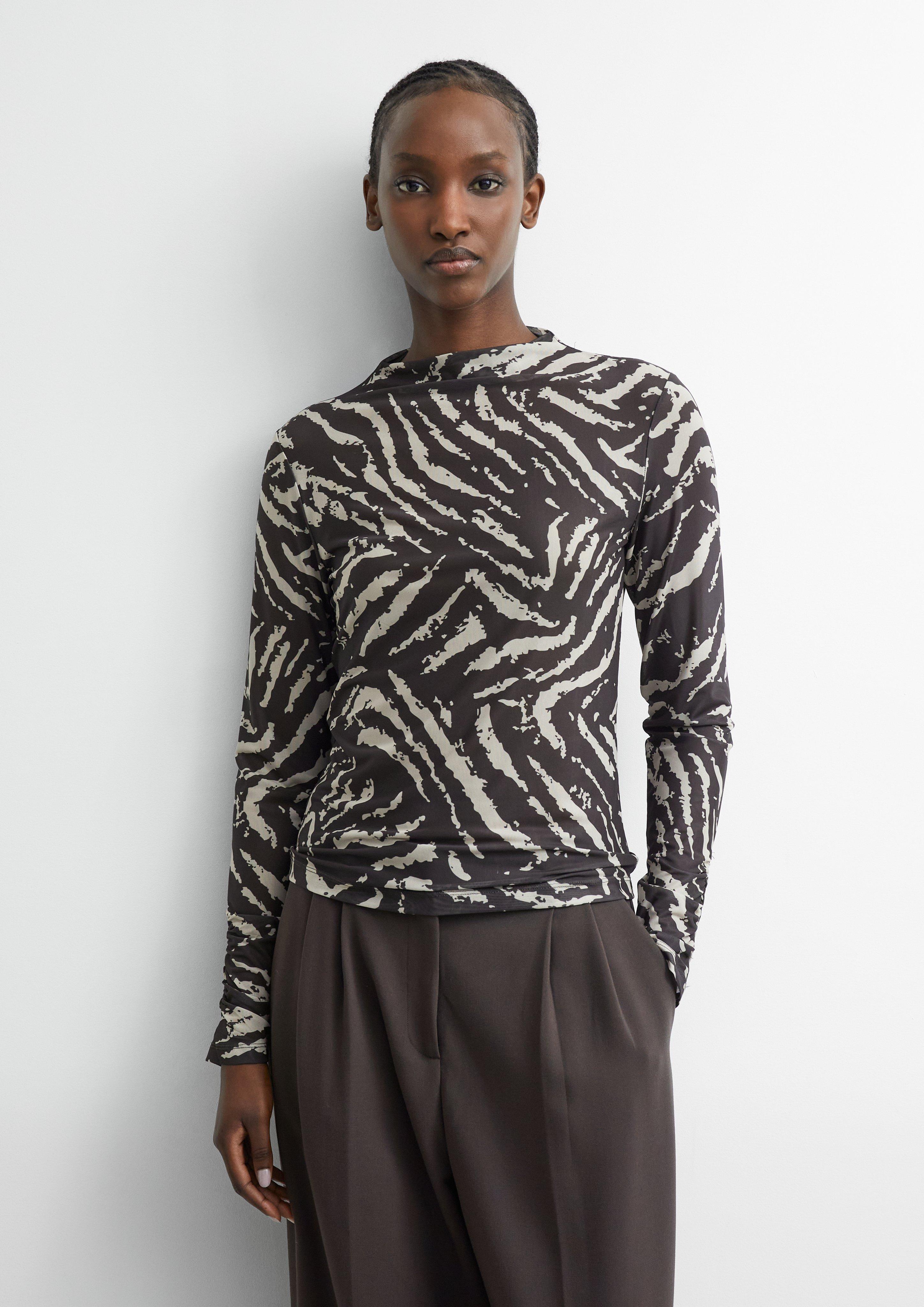 T-Shirt in dark brown by COMMA