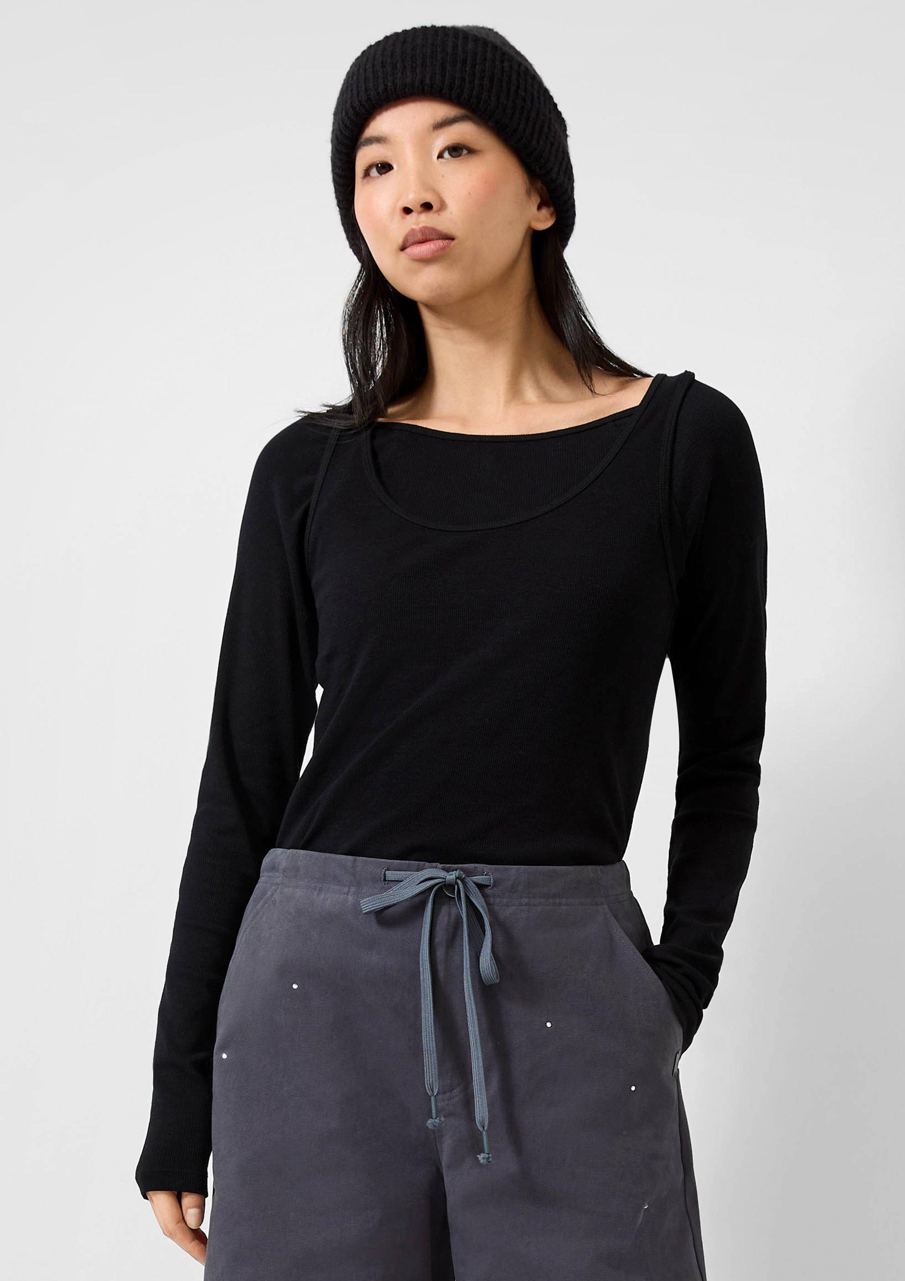T-Shirt in Farbe schwarz von QS