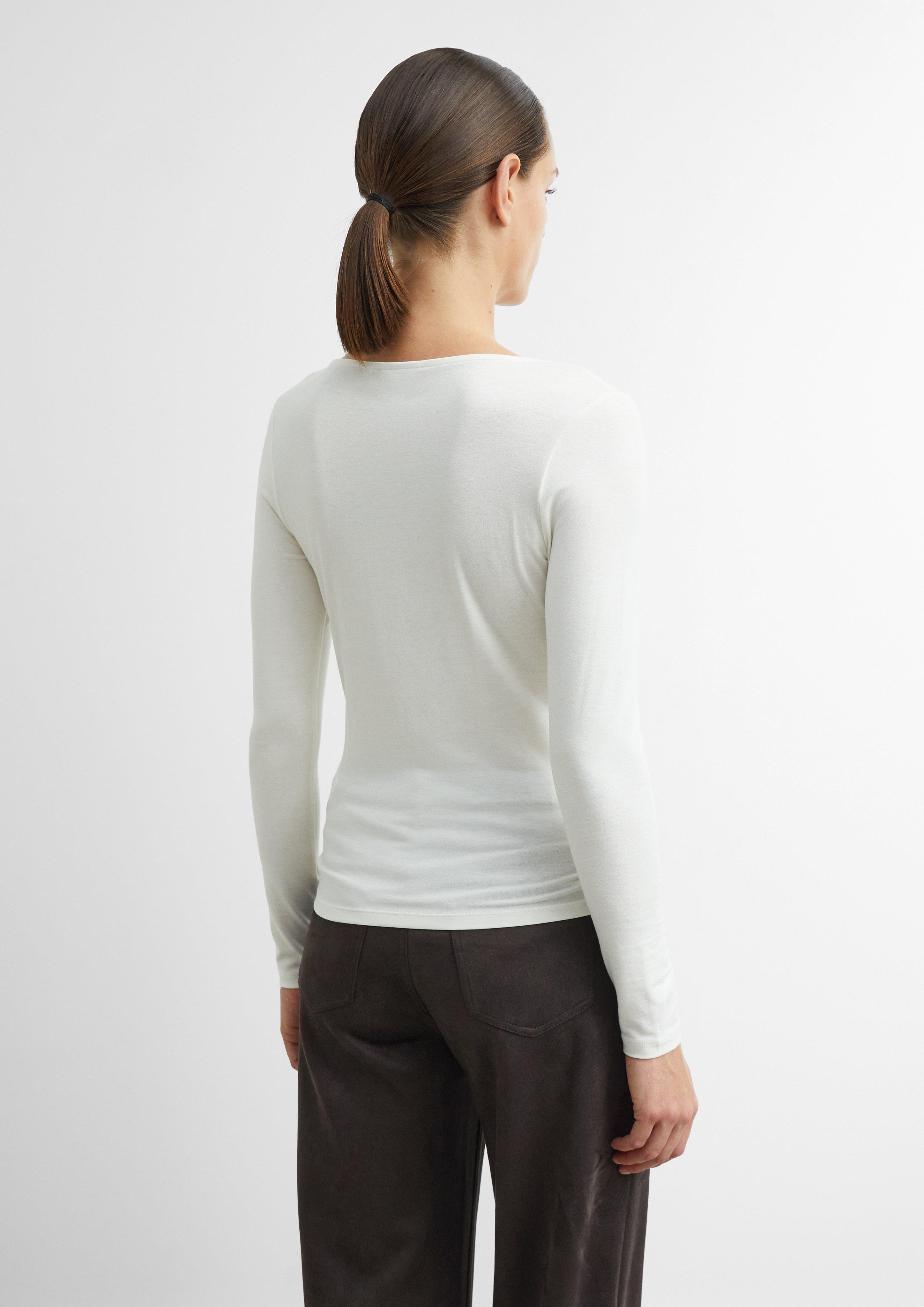 Damen Viskosemix-Shirt mit Raffung in creme von comma