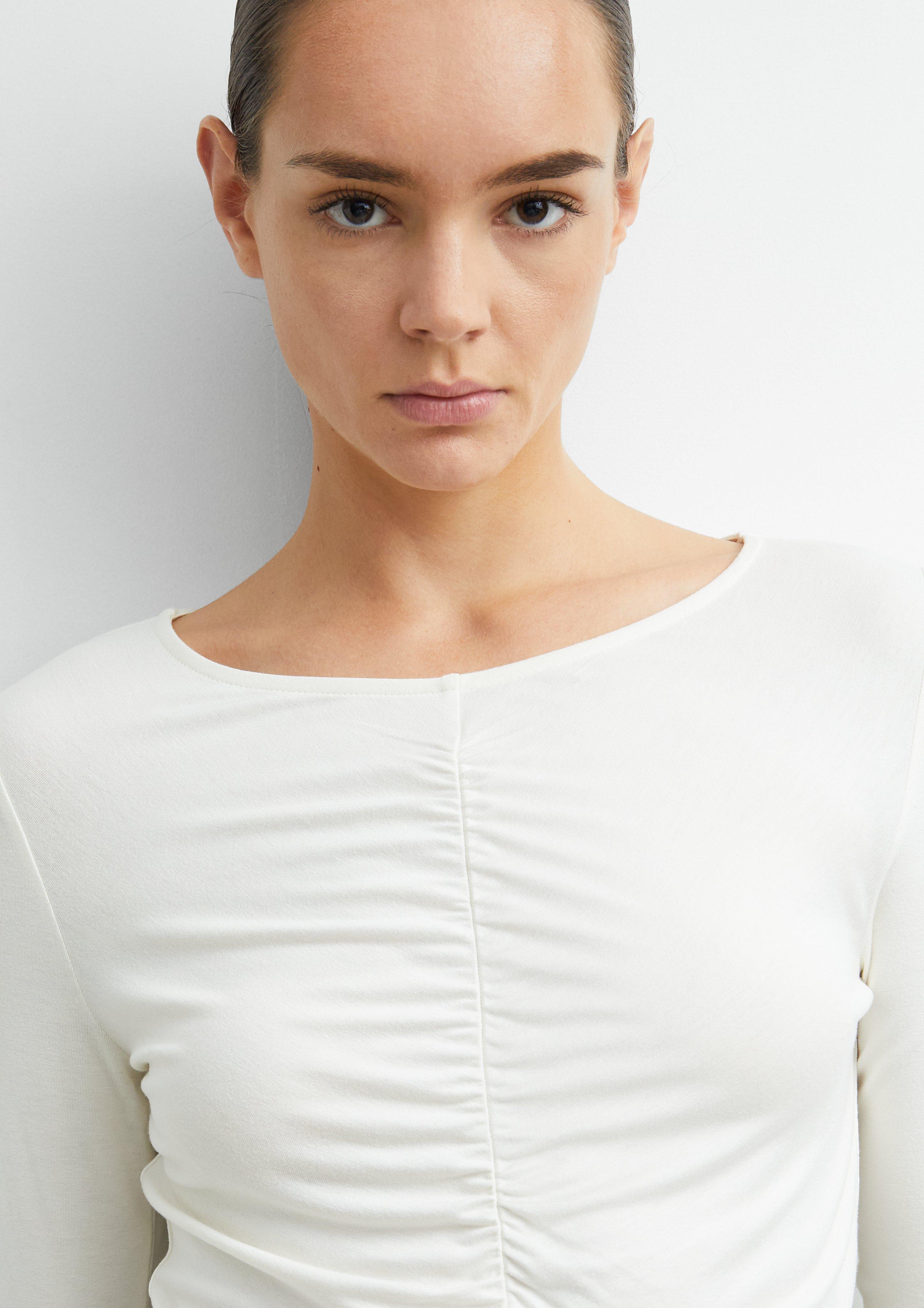 Damen Viskosemix-Shirt mit Raffung in creme von comma