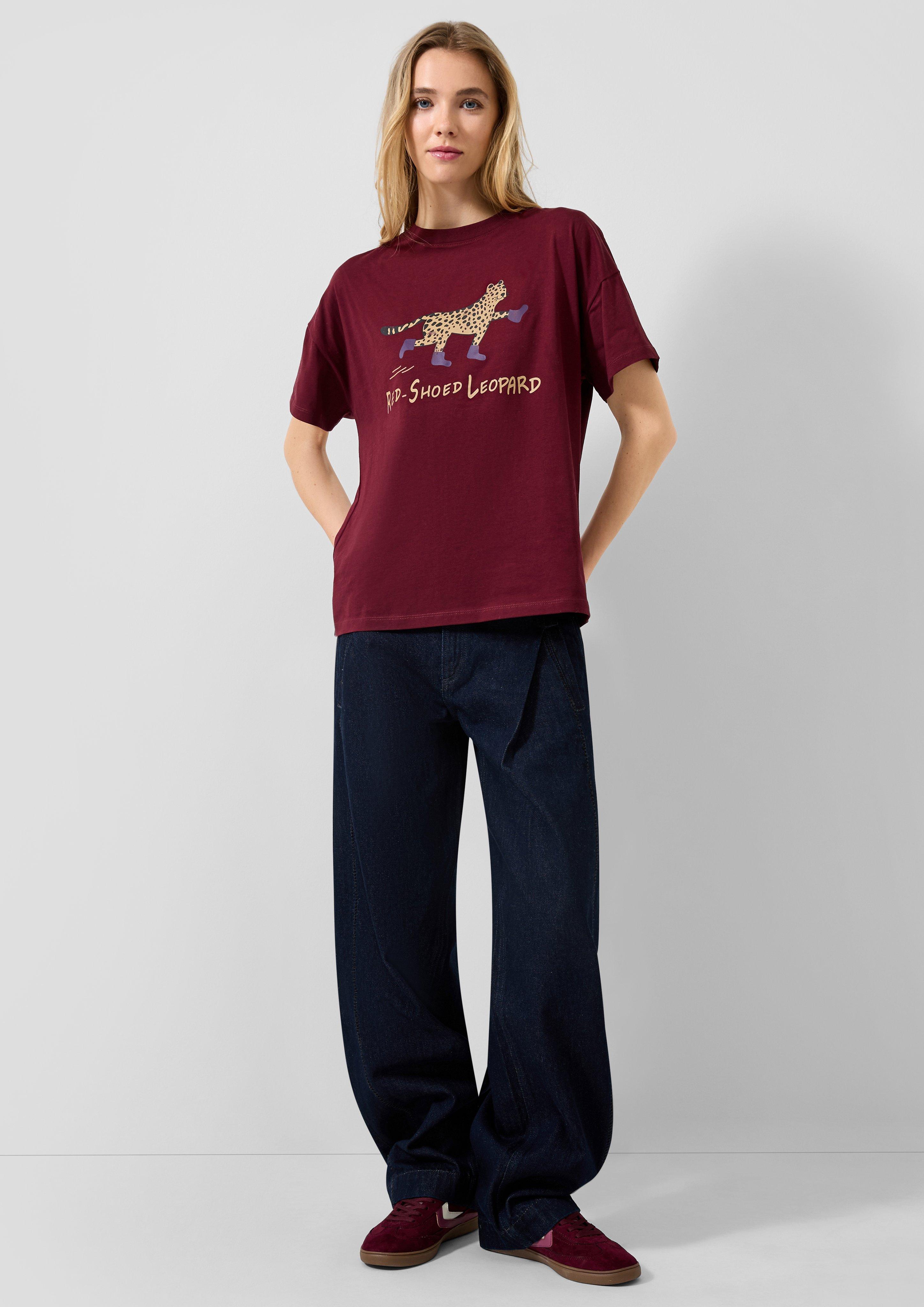Femmes T-shirt en rouge de QS