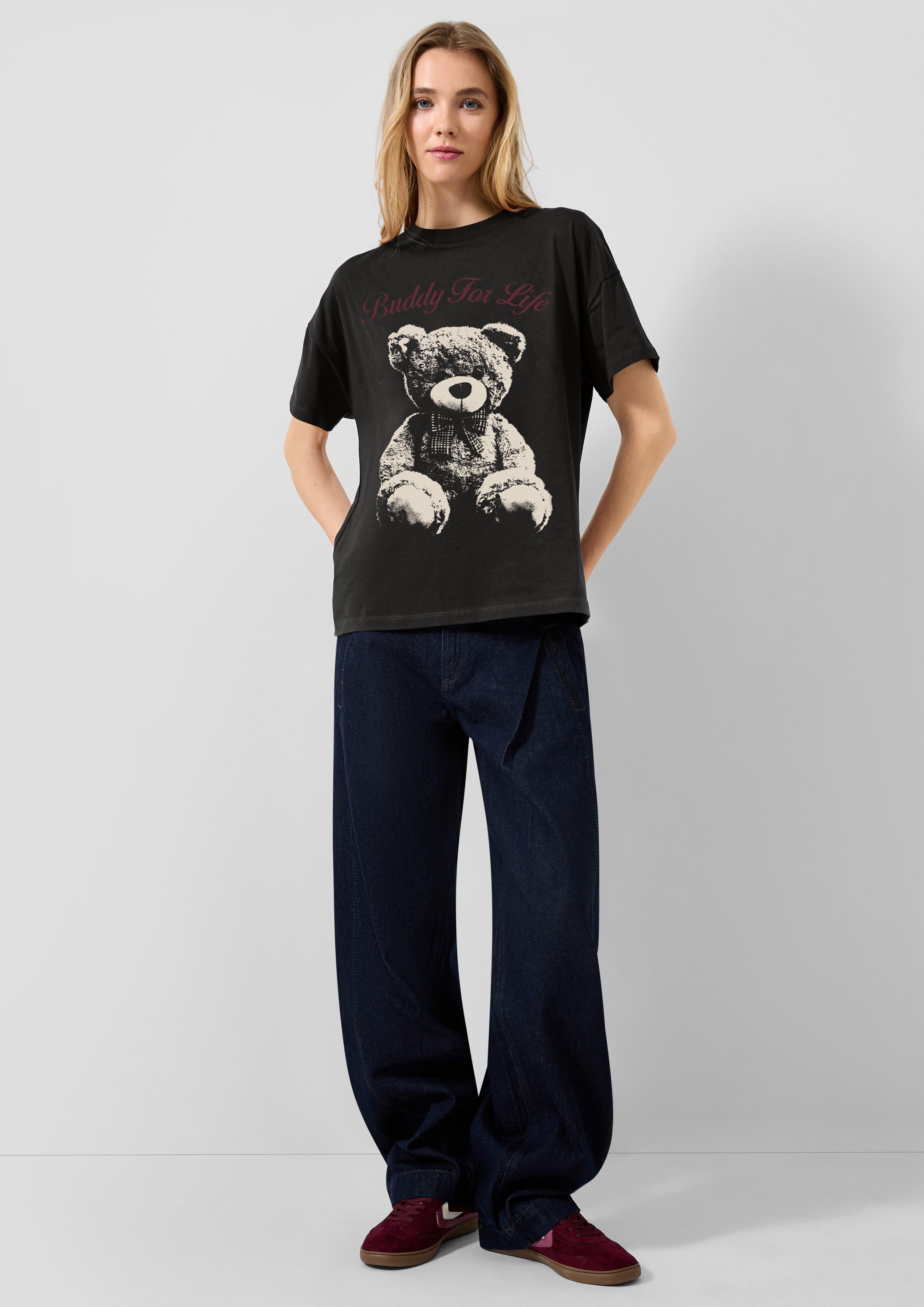Femmes T-shirt en noir de QS