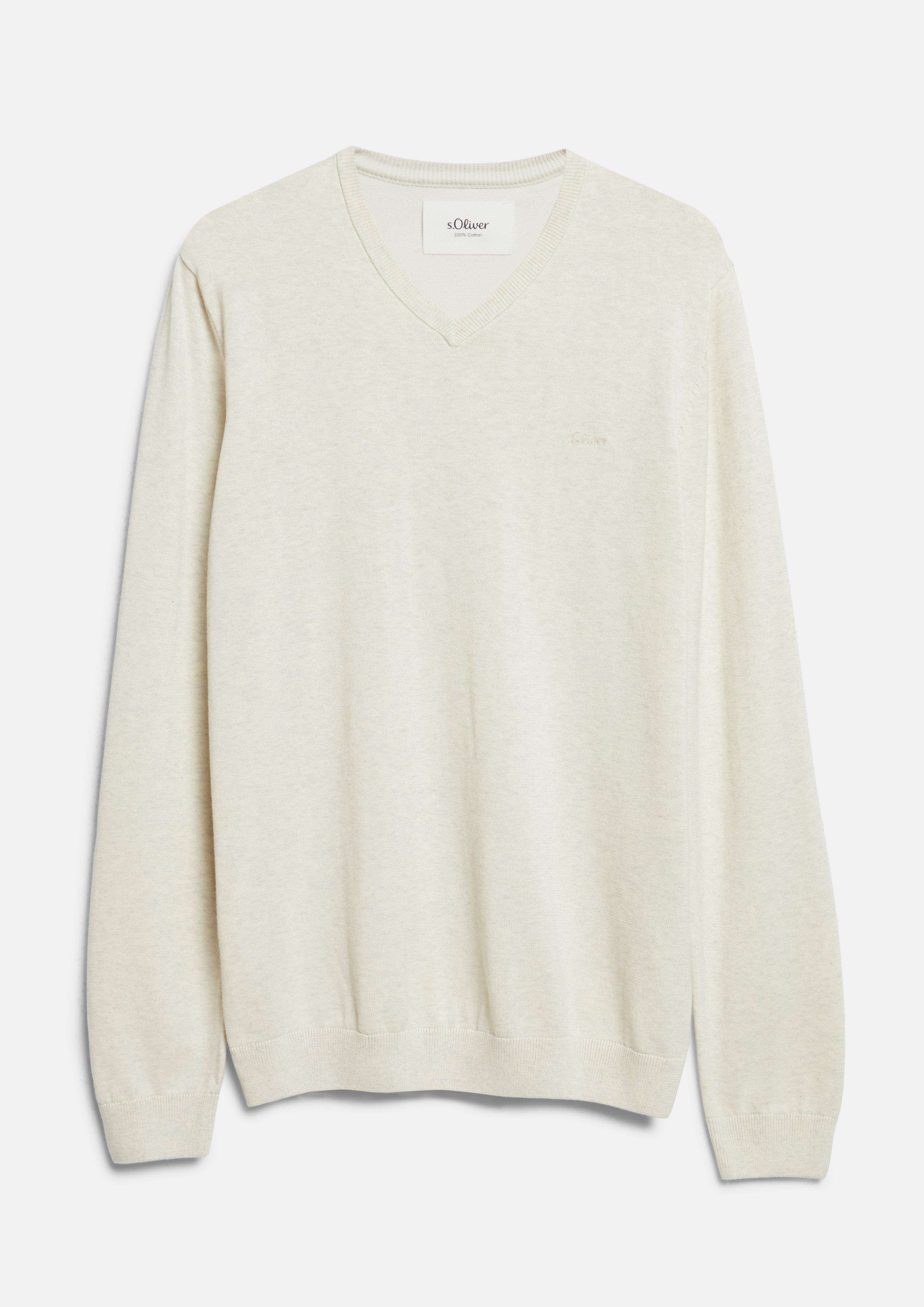 Hommes Pull en tricot en crème de s.Oliver