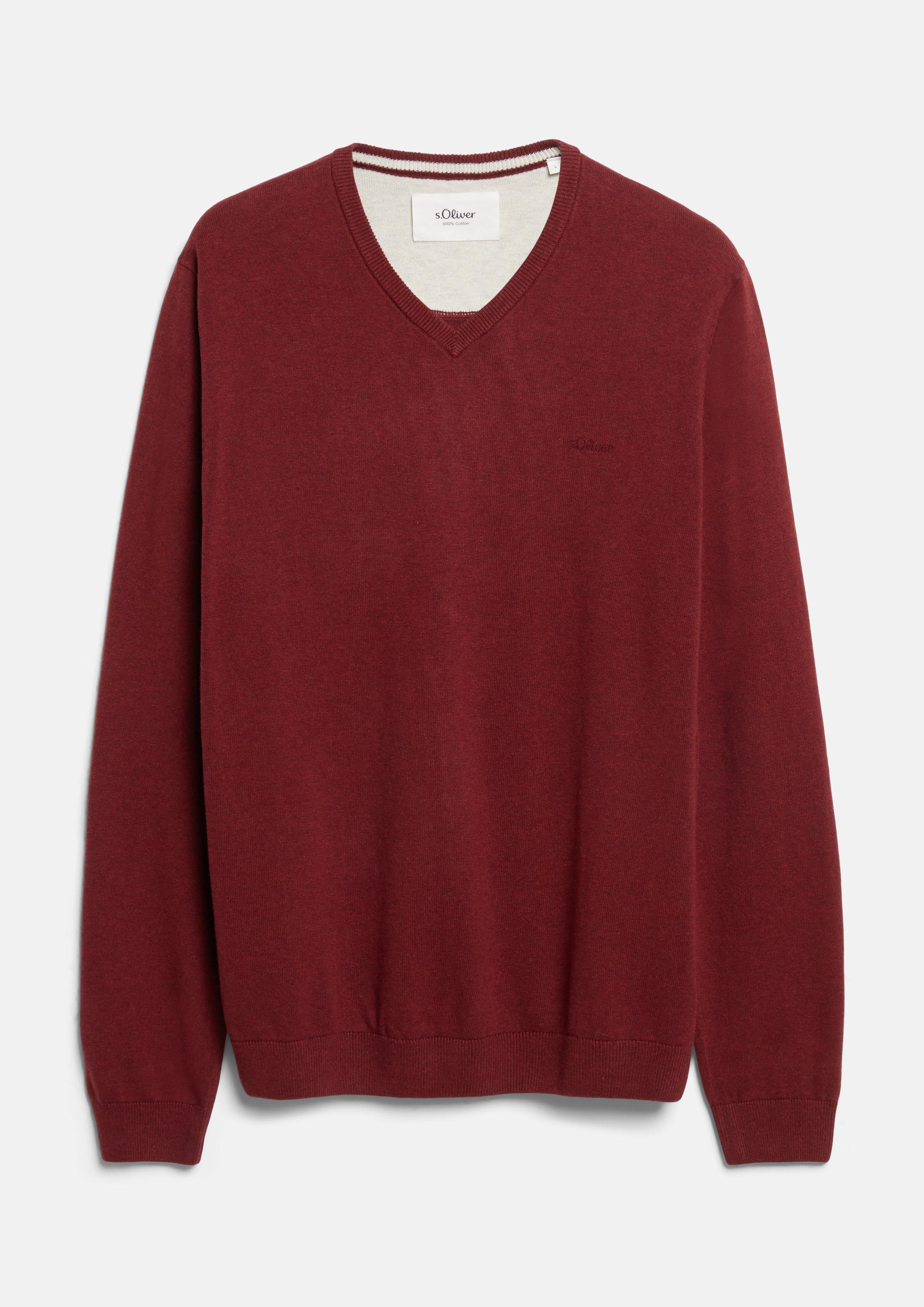 Hommes Pull en tricot en rouge de s.Oliver