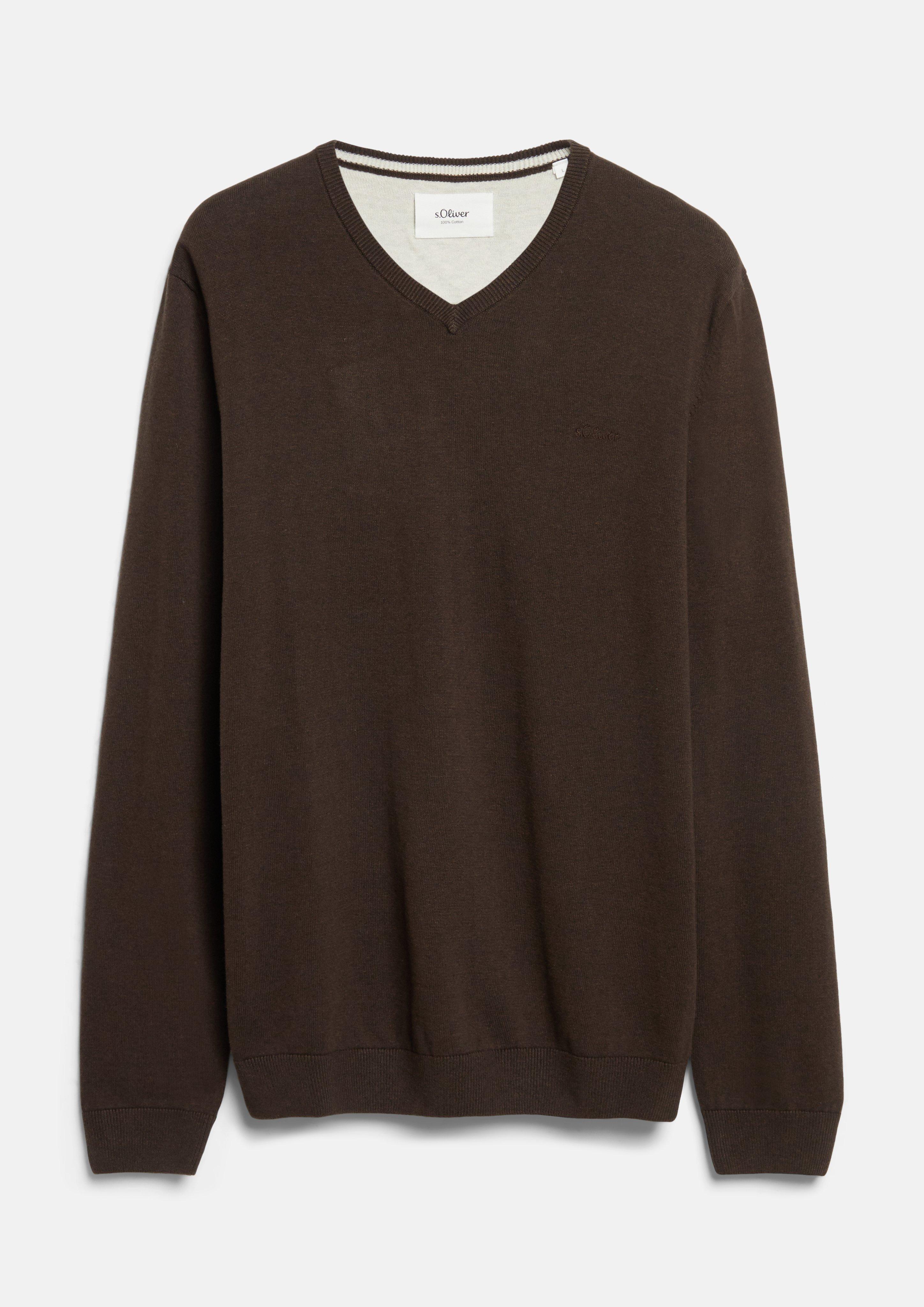 Hommes Pull en tricot en brun de s.Oliver