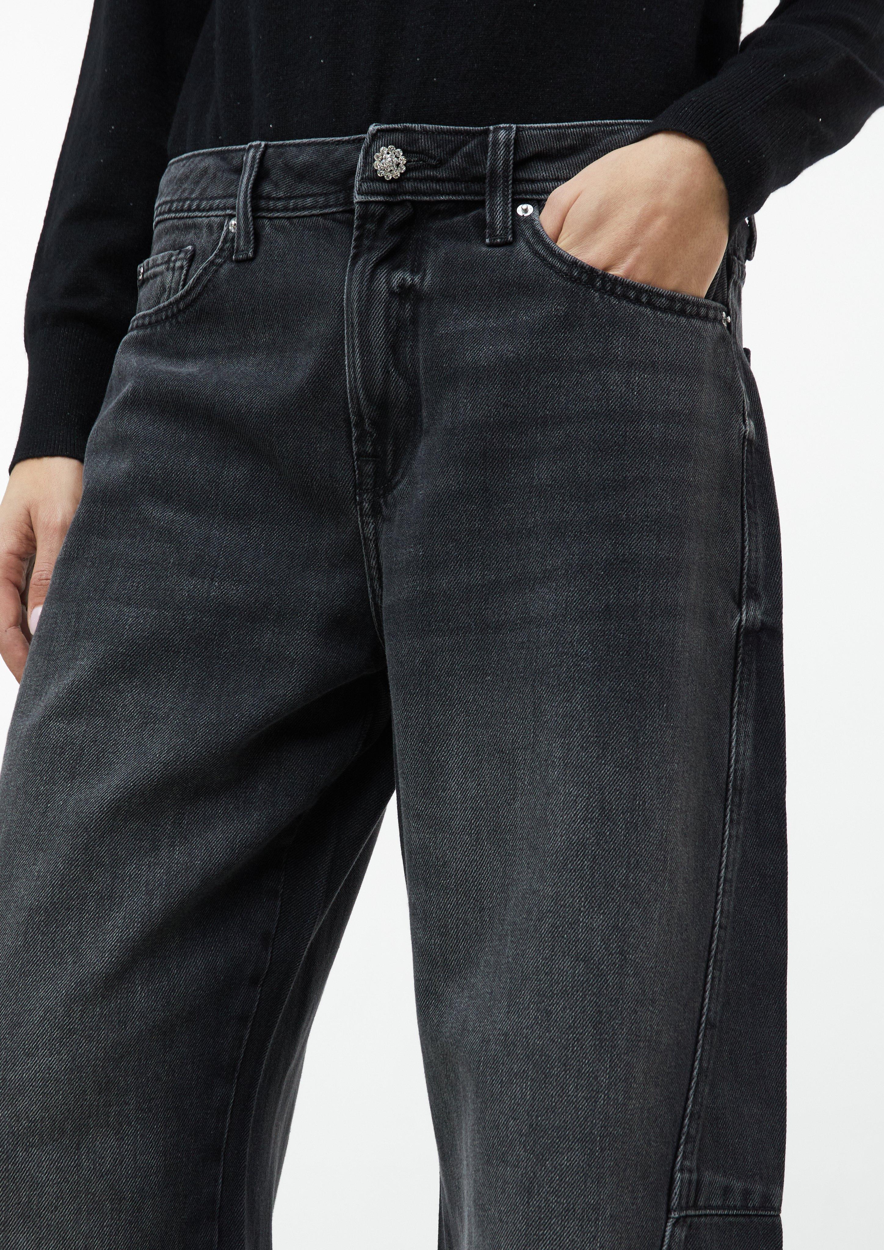Damen Jeans / Low Rise / Balloon / Schmuckknopf in grau von s.Oliver