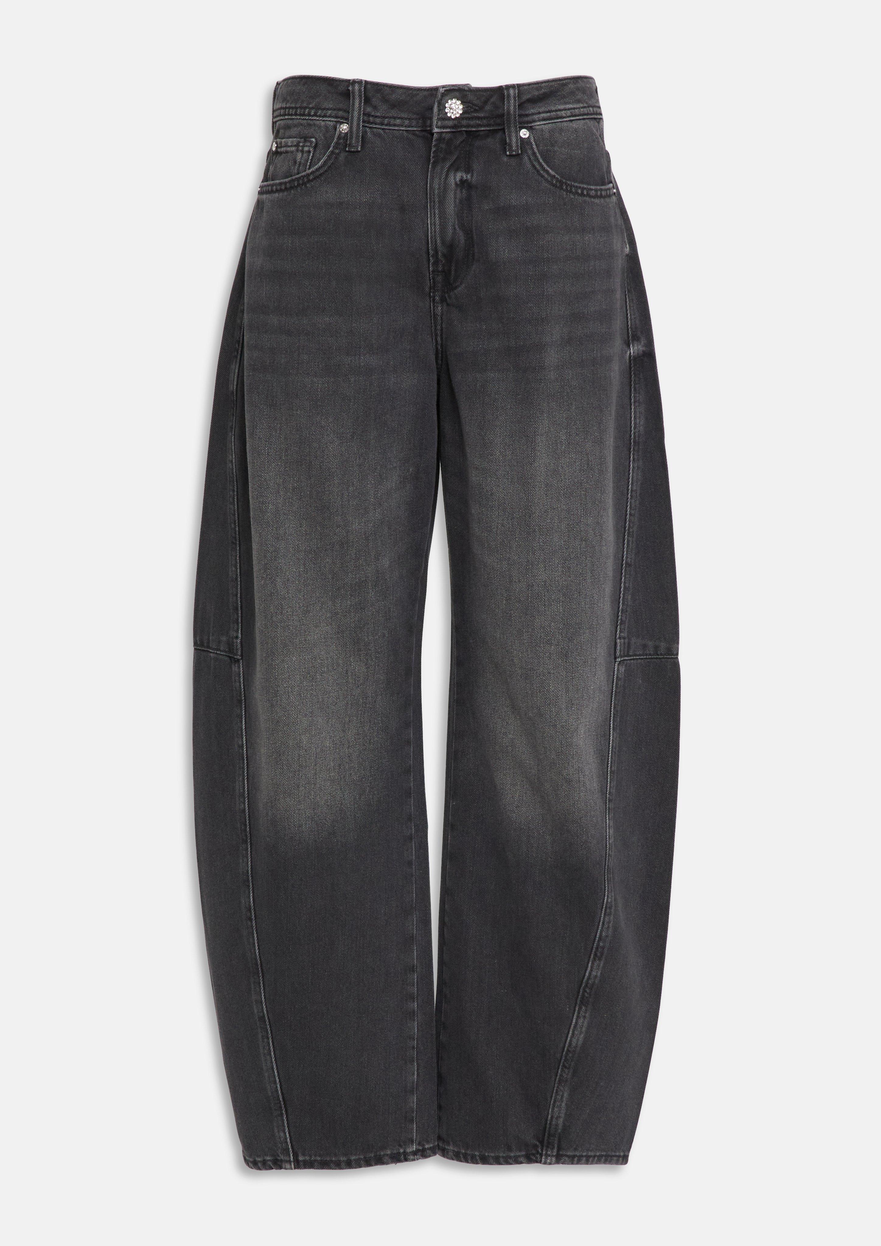 Jeans / Low Rise / Balloon / Schmuckknopf in Farbe dunkelgrau von s.Oliver