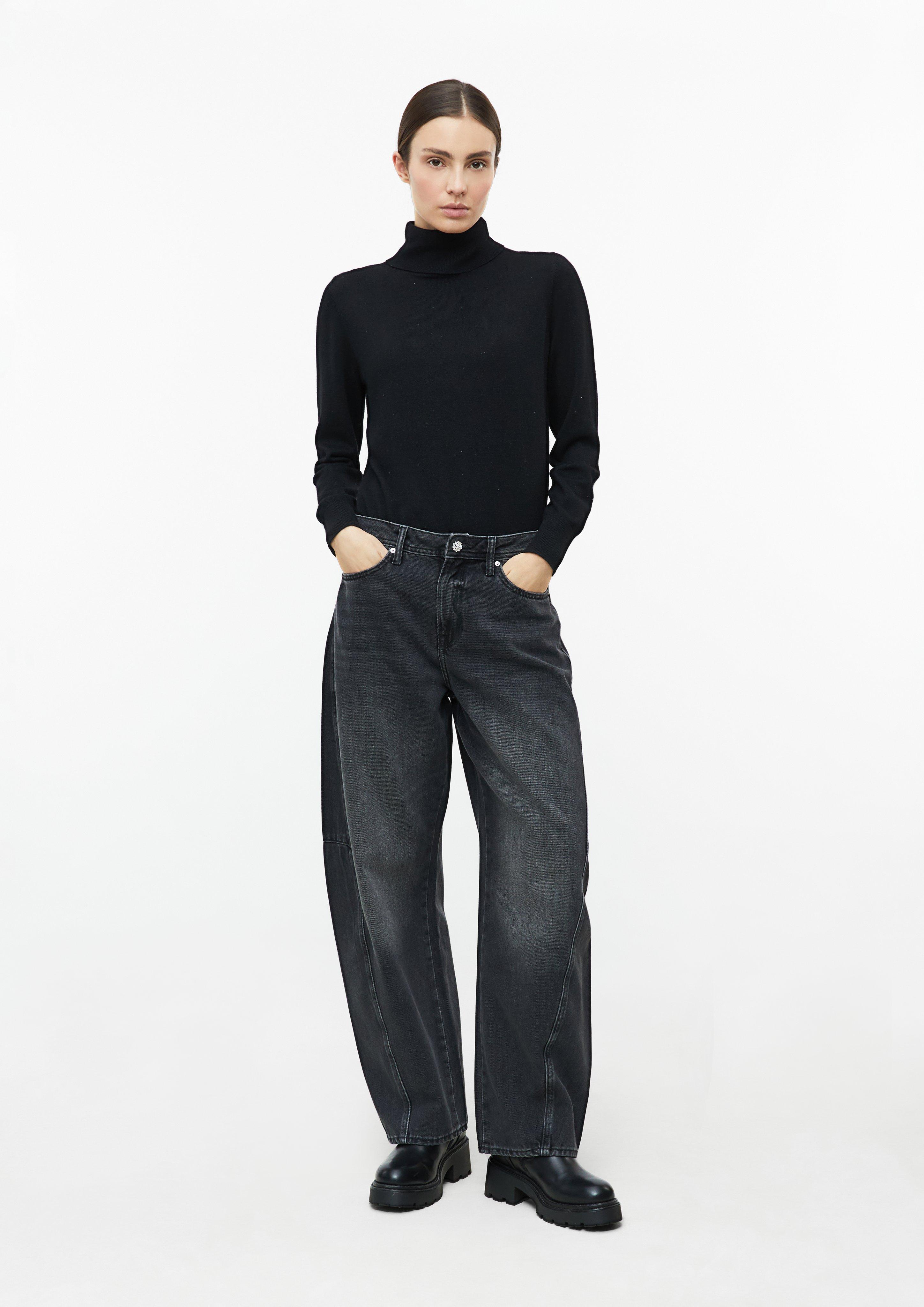 Damen Jeans / Low Rise / Balloon / Schmuckknopf in grau von s.Oliver