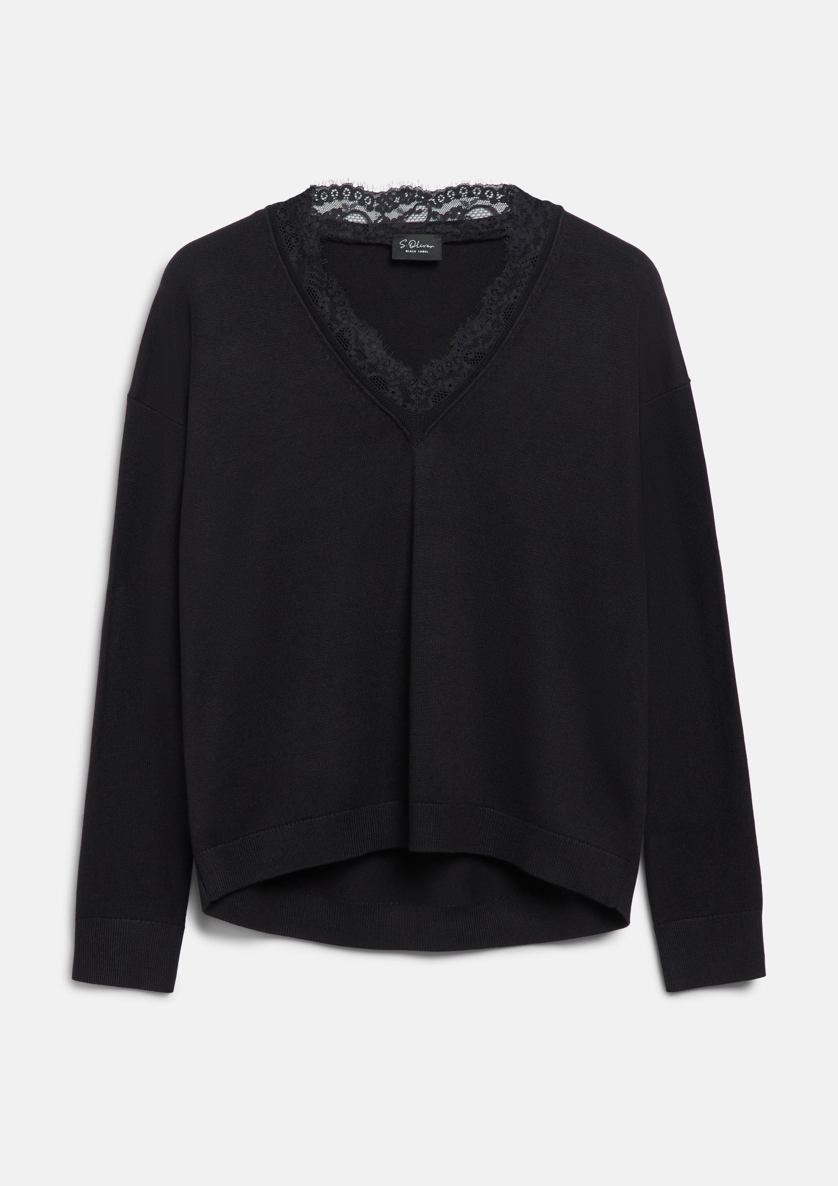 Gebreide trui in zwart van s.Oliver BLACK LABEL