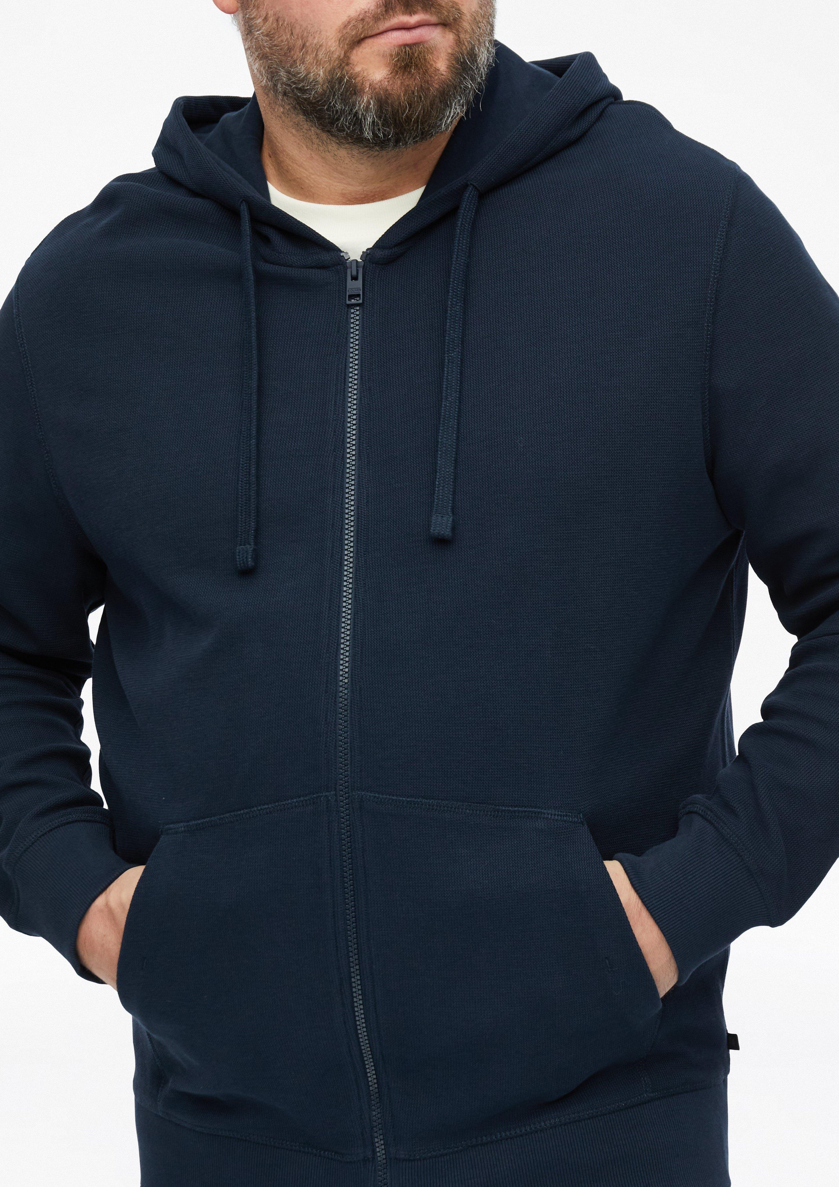 Muškarci Strukturirana jakna s kapuljačom od 100% pamuka u boji plava od s.Oliver Men Big Sizes