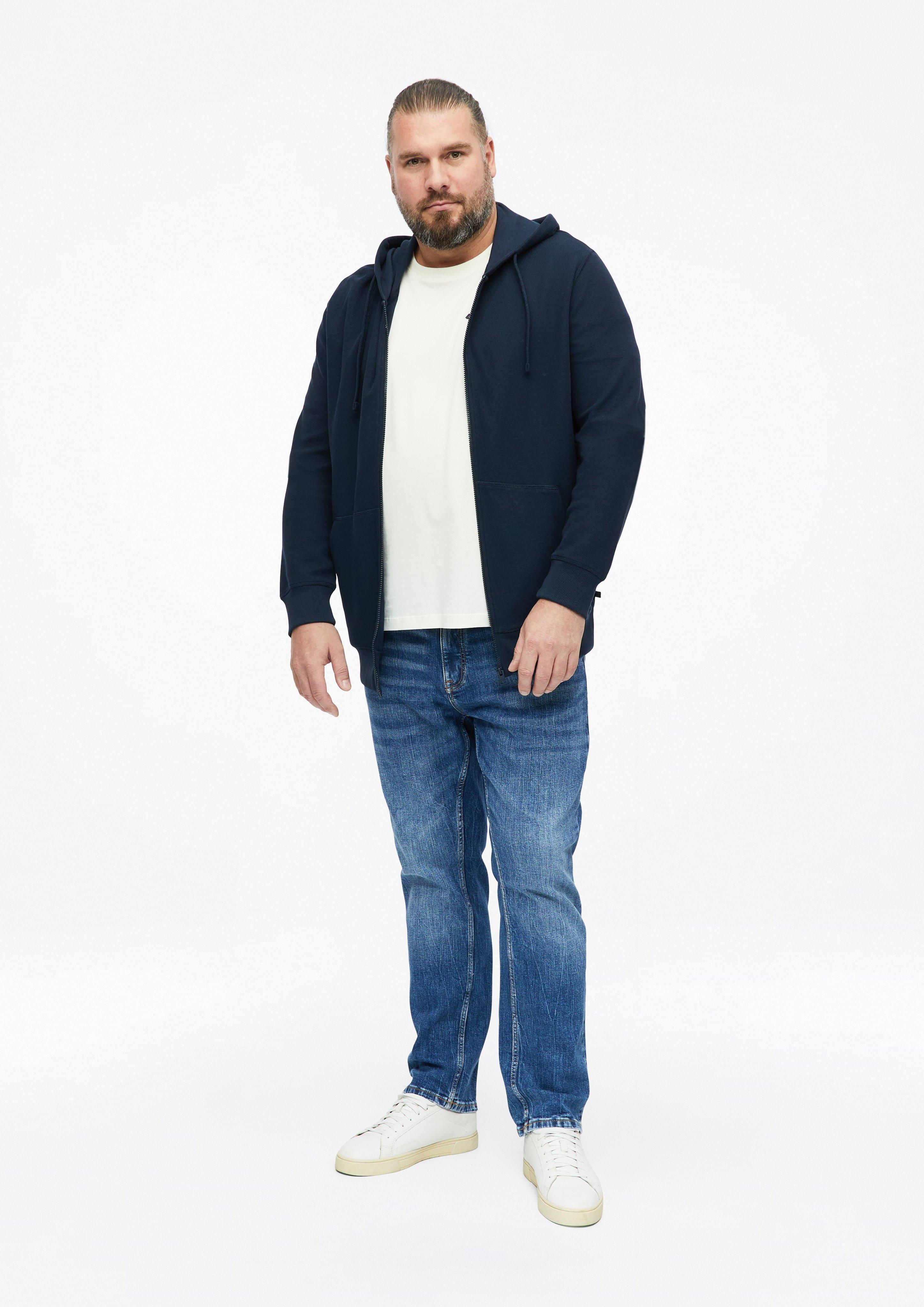 Muškarci Strukturirana jakna s kapuljačom od 100% pamuka u boji plava od s.Oliver Men Big Sizes