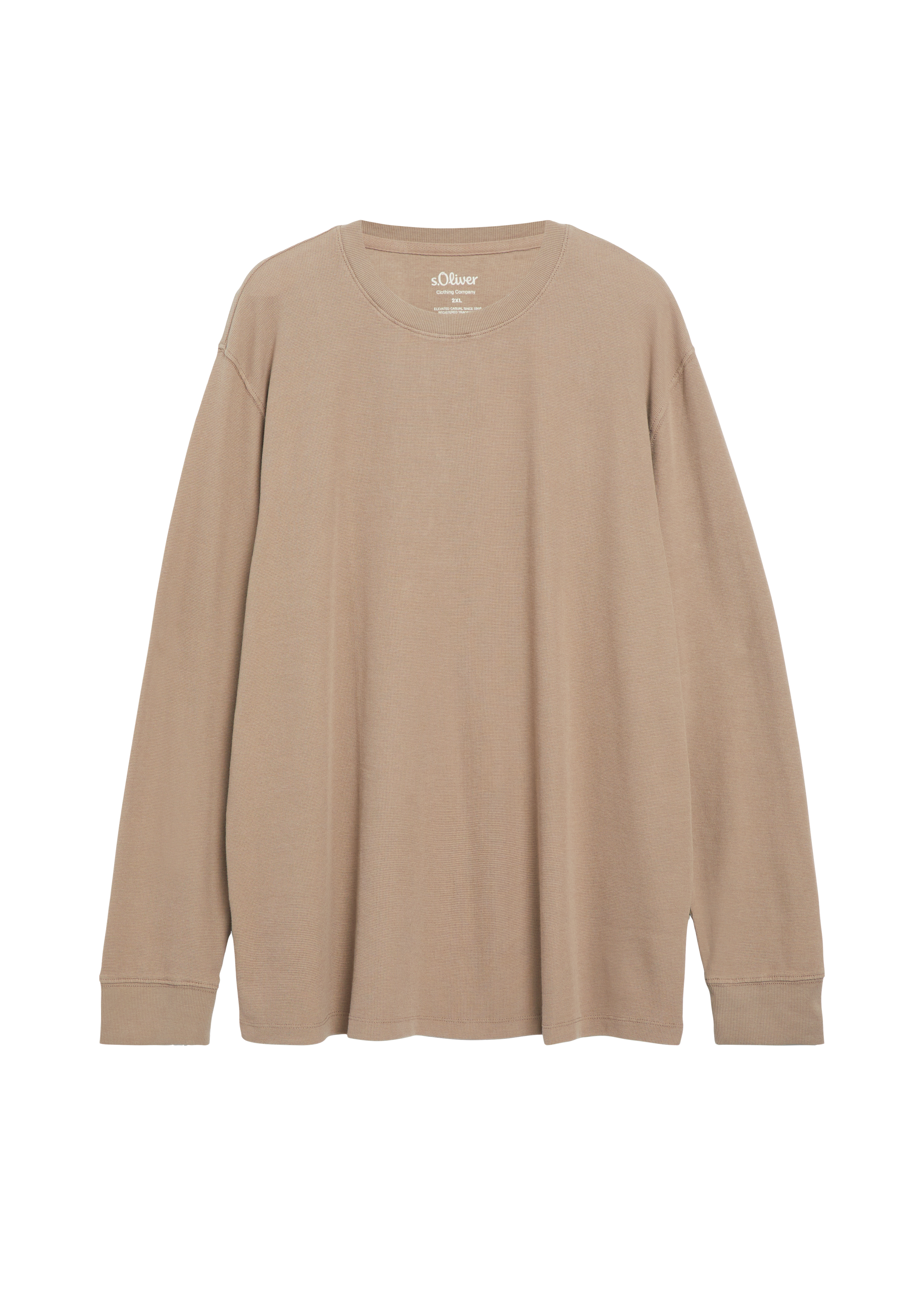 T-shirt met lange mouwen van wafeljersey