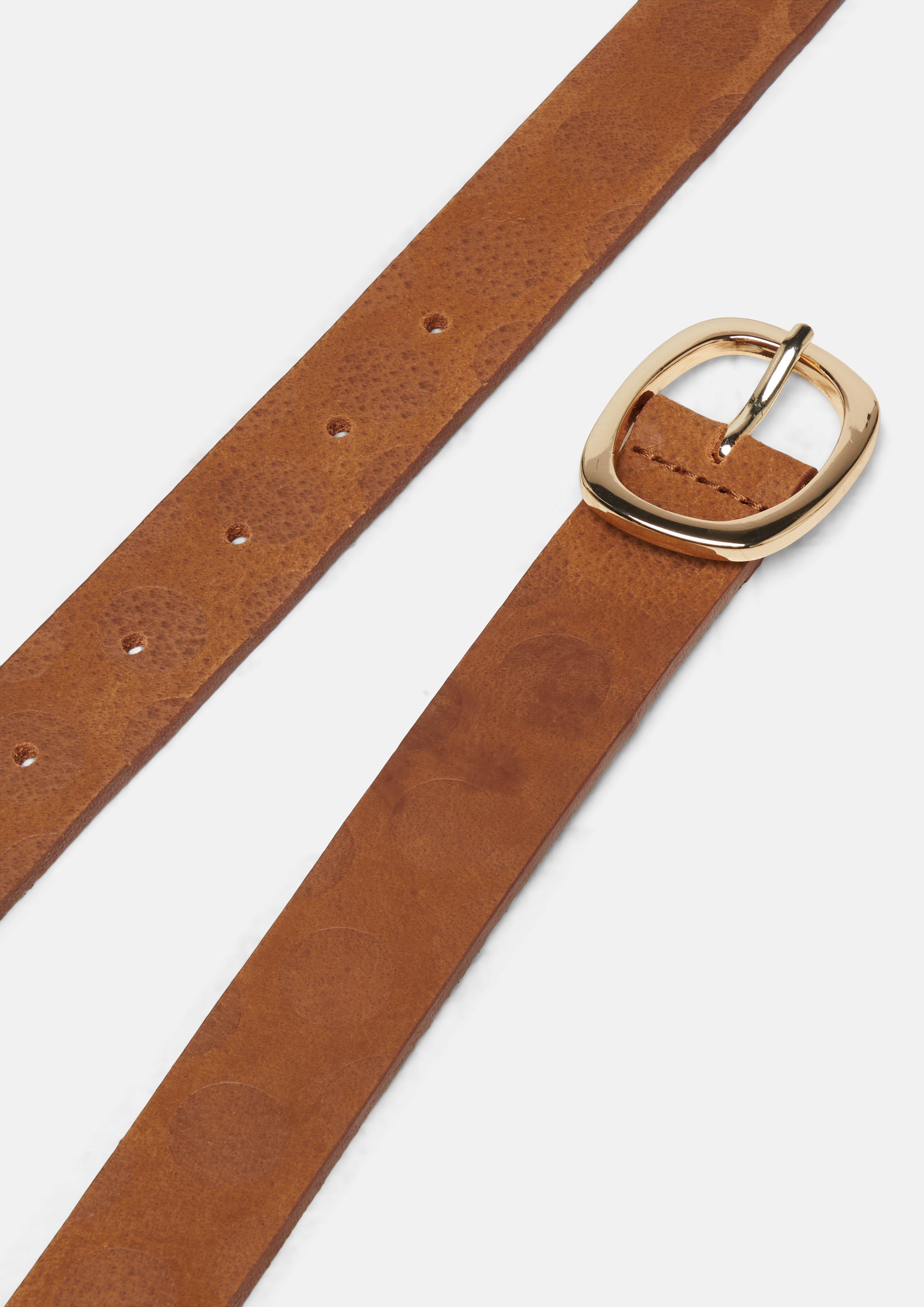 Women Embossed suede waist belt in brown by s.Oliver