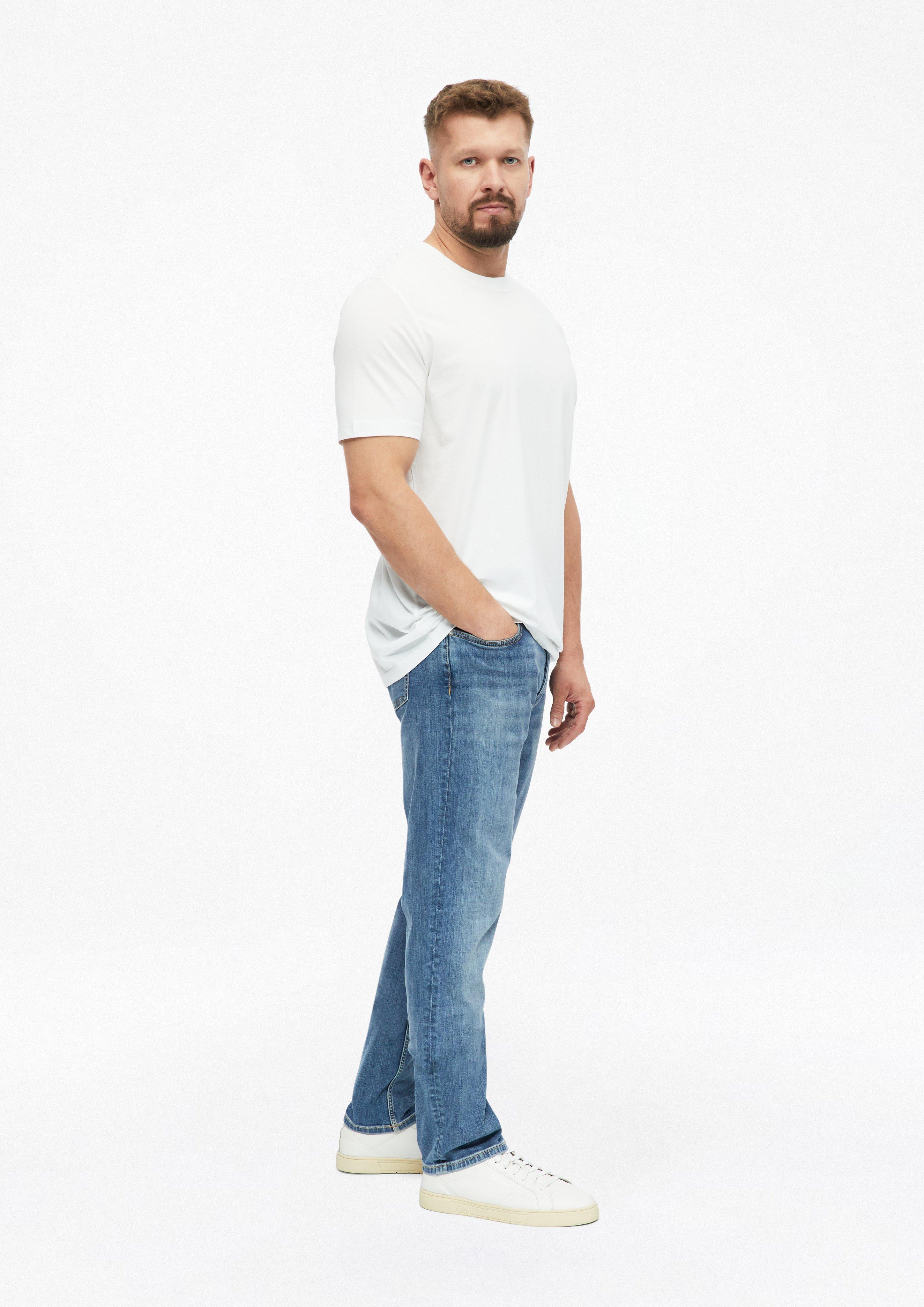 Herren Baumwoll-T-Shirt mit Logo-Print in weiß von s.Oliver Men Tall Sizes
