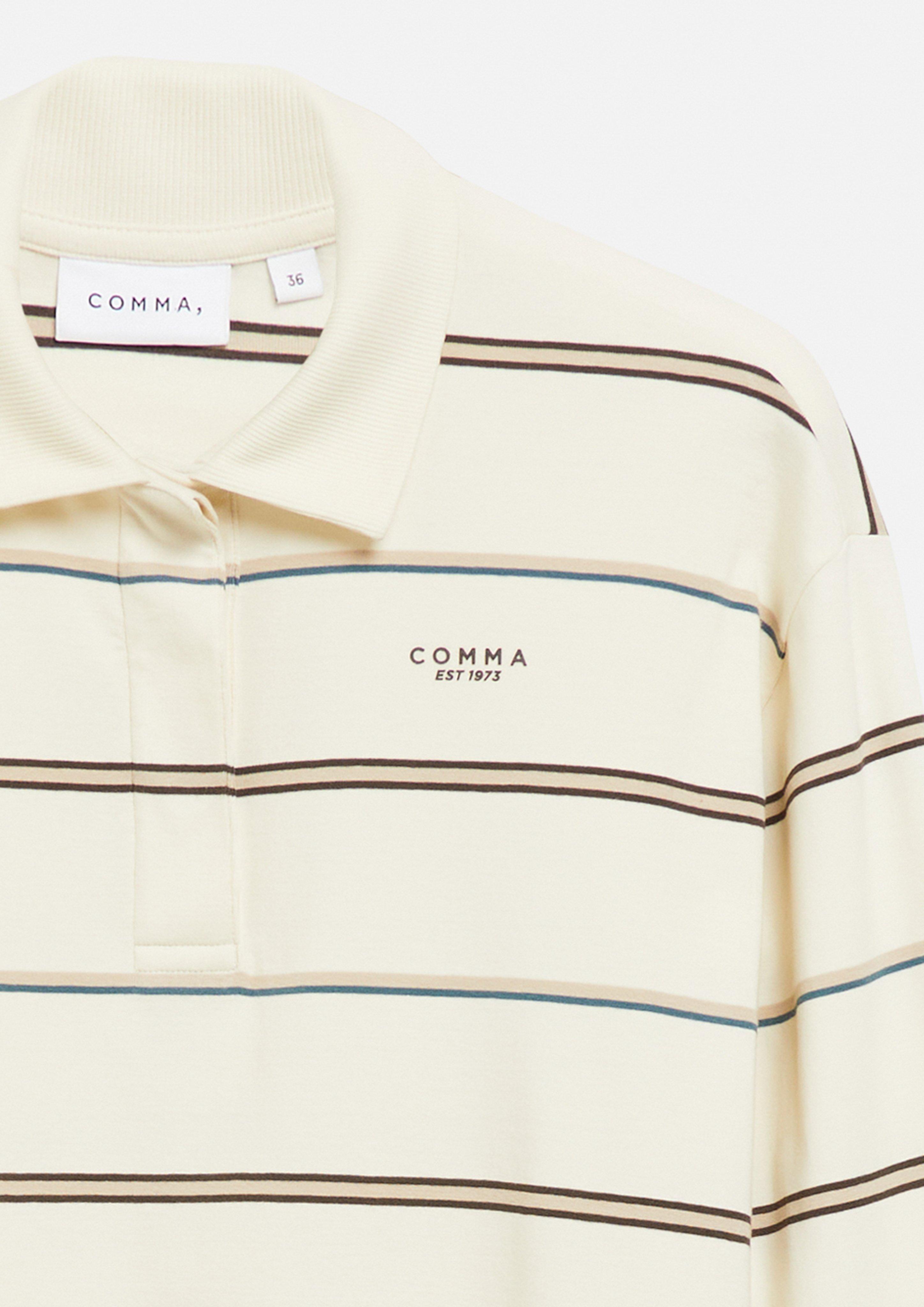 Poloshirt mit Streifen in creme von COMMA