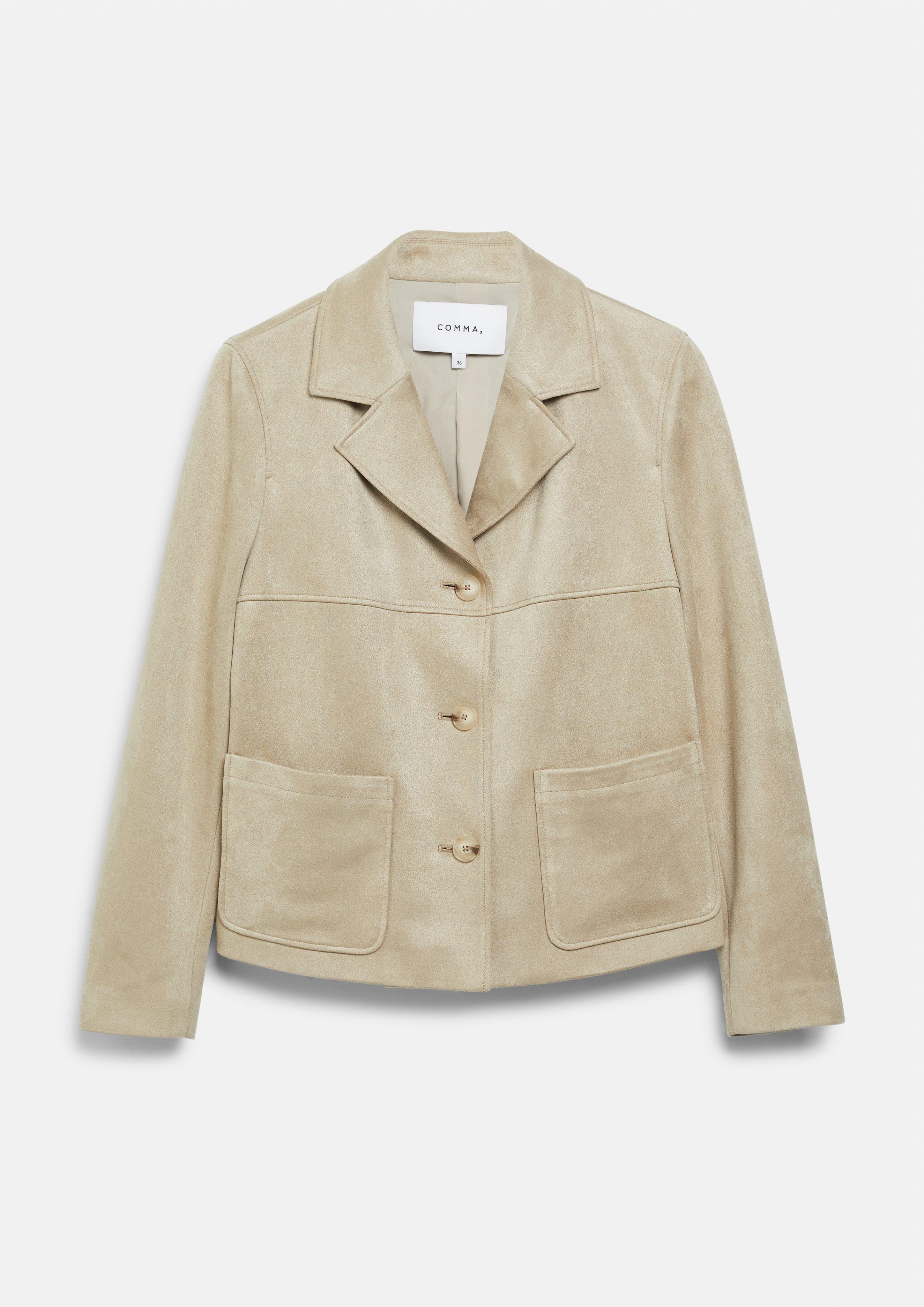 Faux Suede Jacket in beige by COMMA
