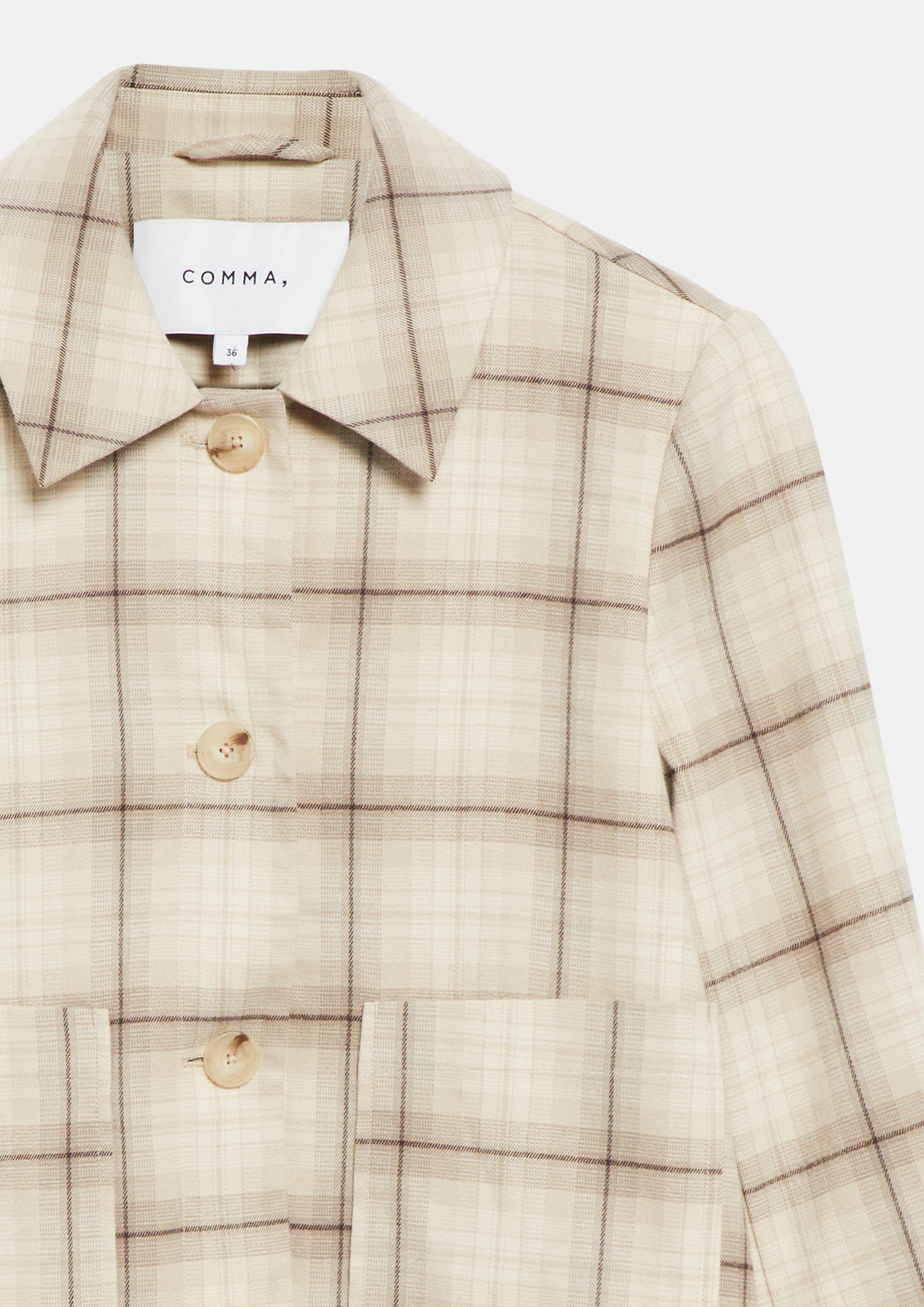 Femmes Veste courte en flanelle en beige de comma