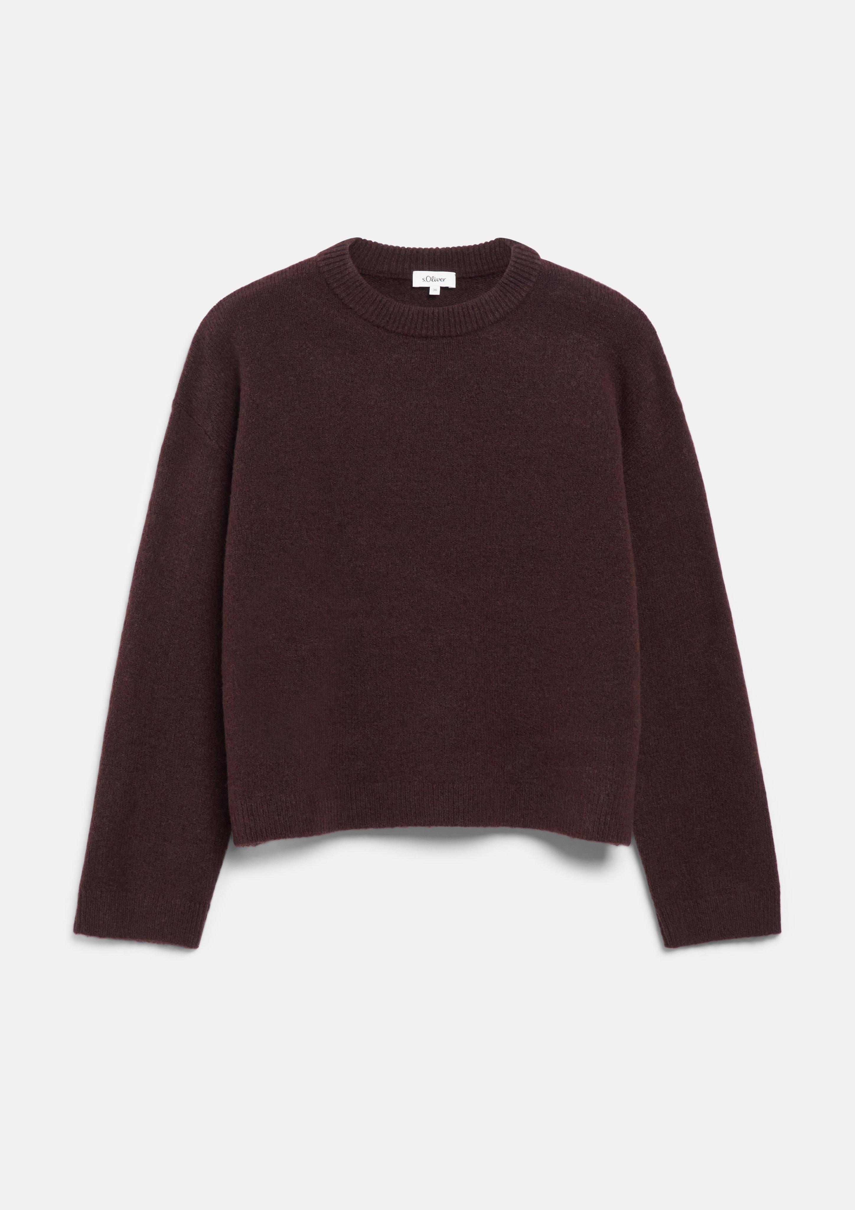 Femmes Pull en maille douce à col rond en rouge de s.Oliver