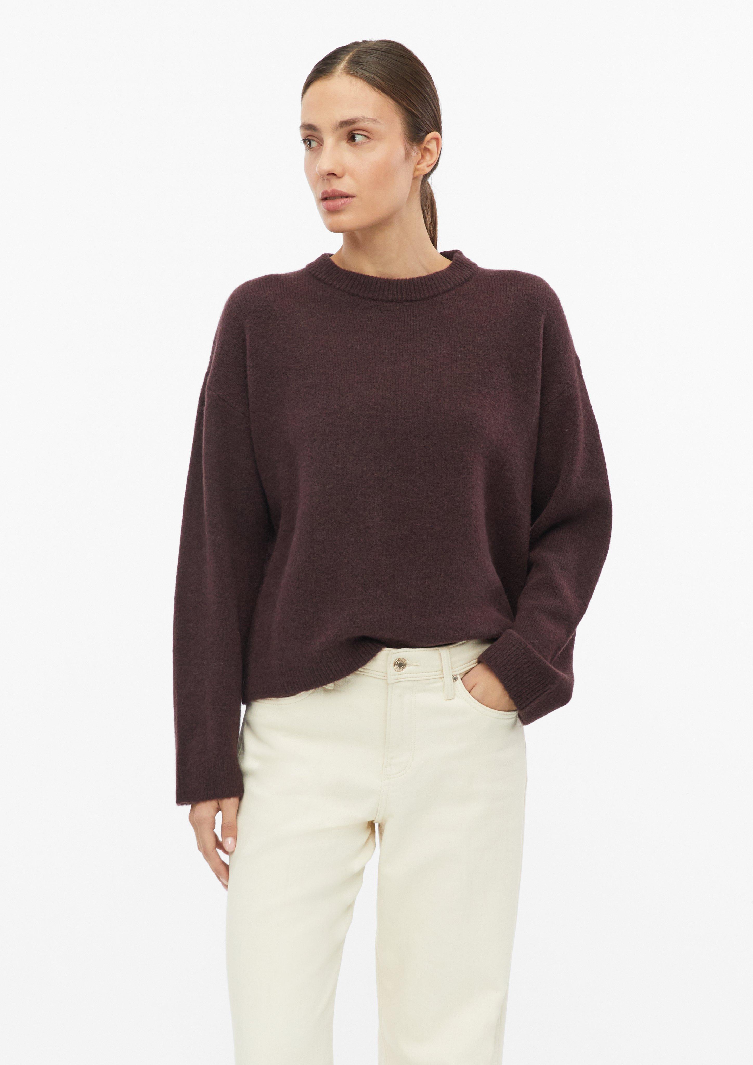 Weicher Strickpullover mit Crew Neck in Farbe bordeaux von s.Oliver