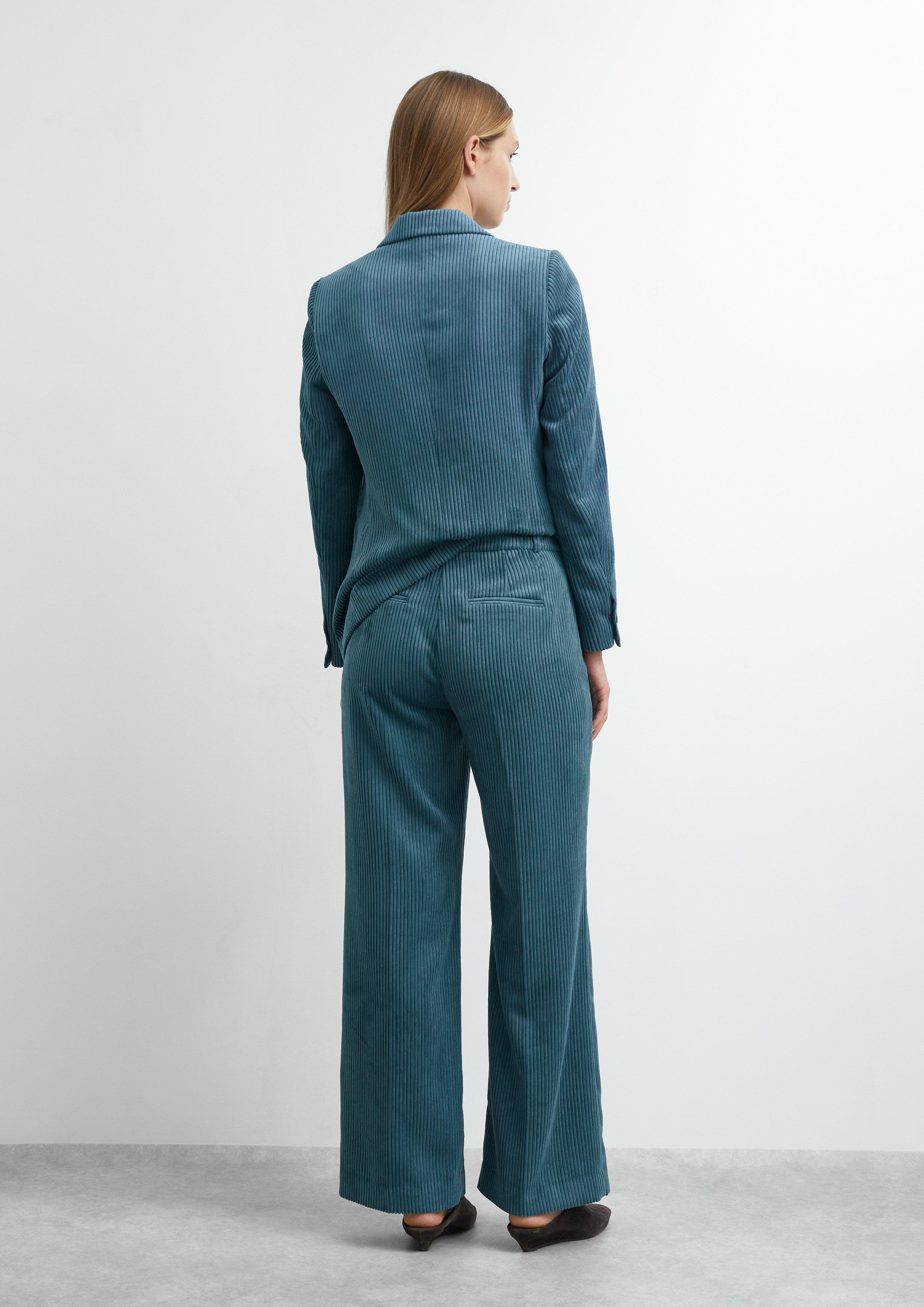 Women Wide-leg wide-cord pants in petrol by comma