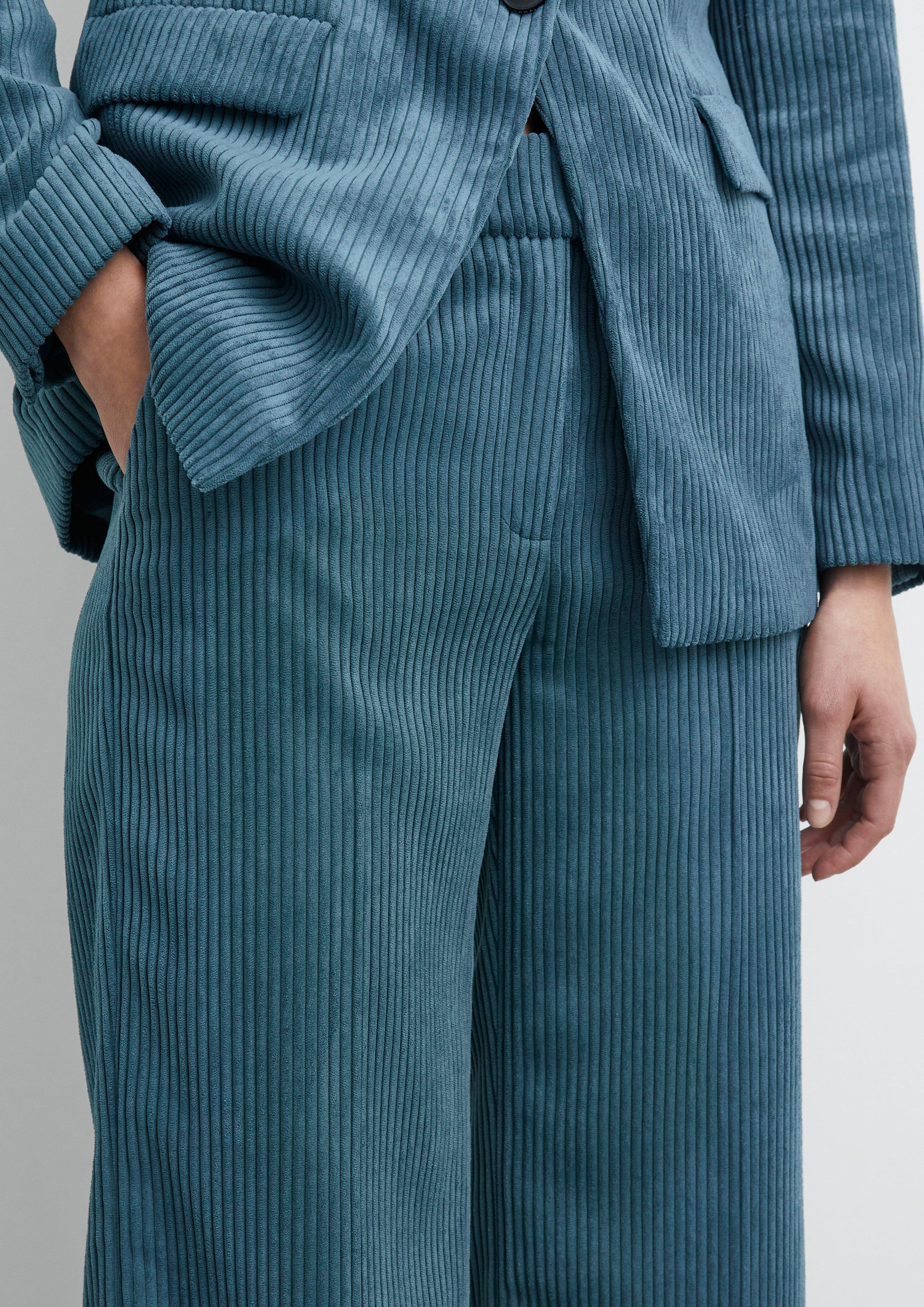 Women Wide-leg wide-cord pants in petrol by comma
