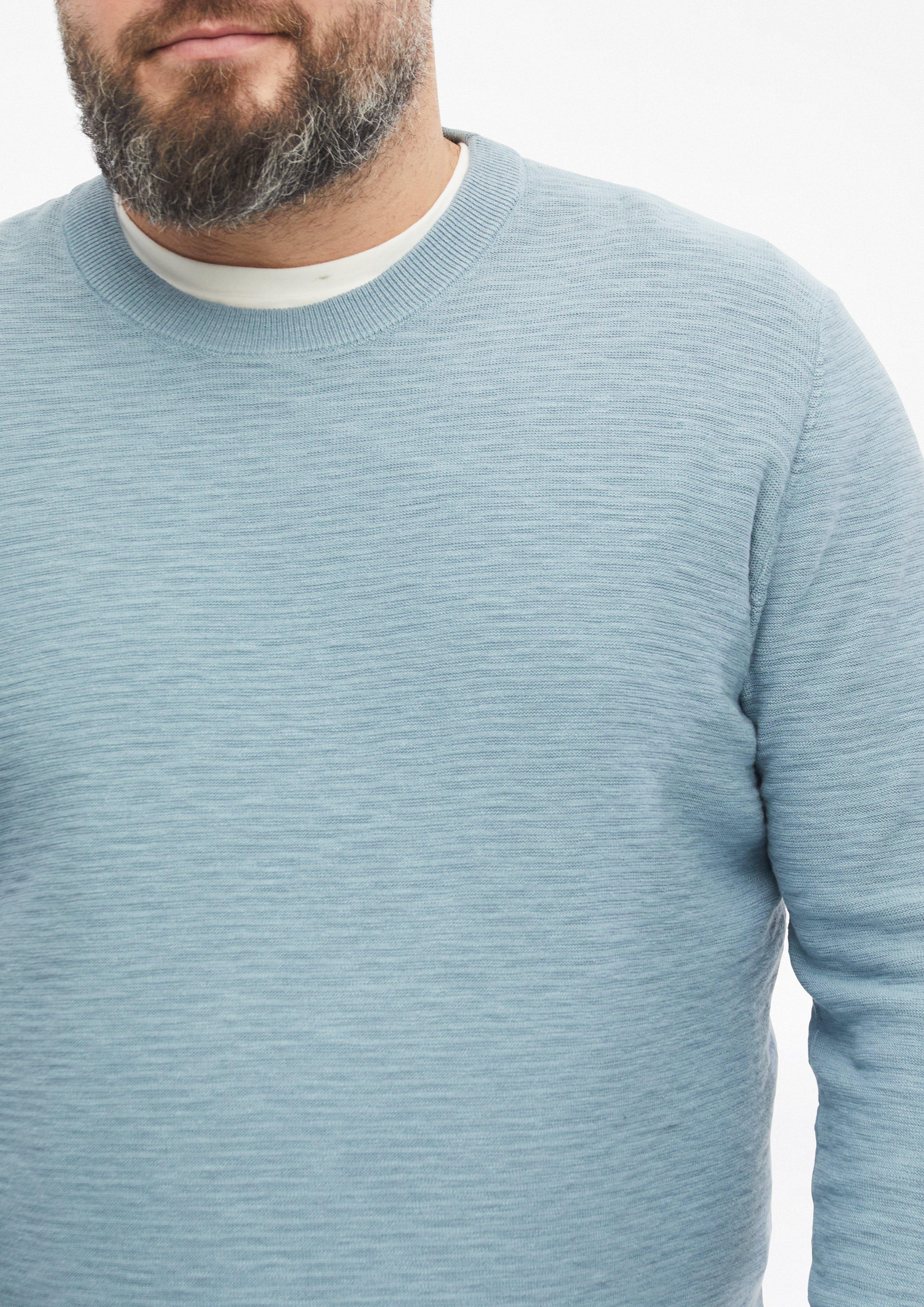 Hommes Pull en coton à effet flammé en bleu de s.Oliver Men Big Sizes