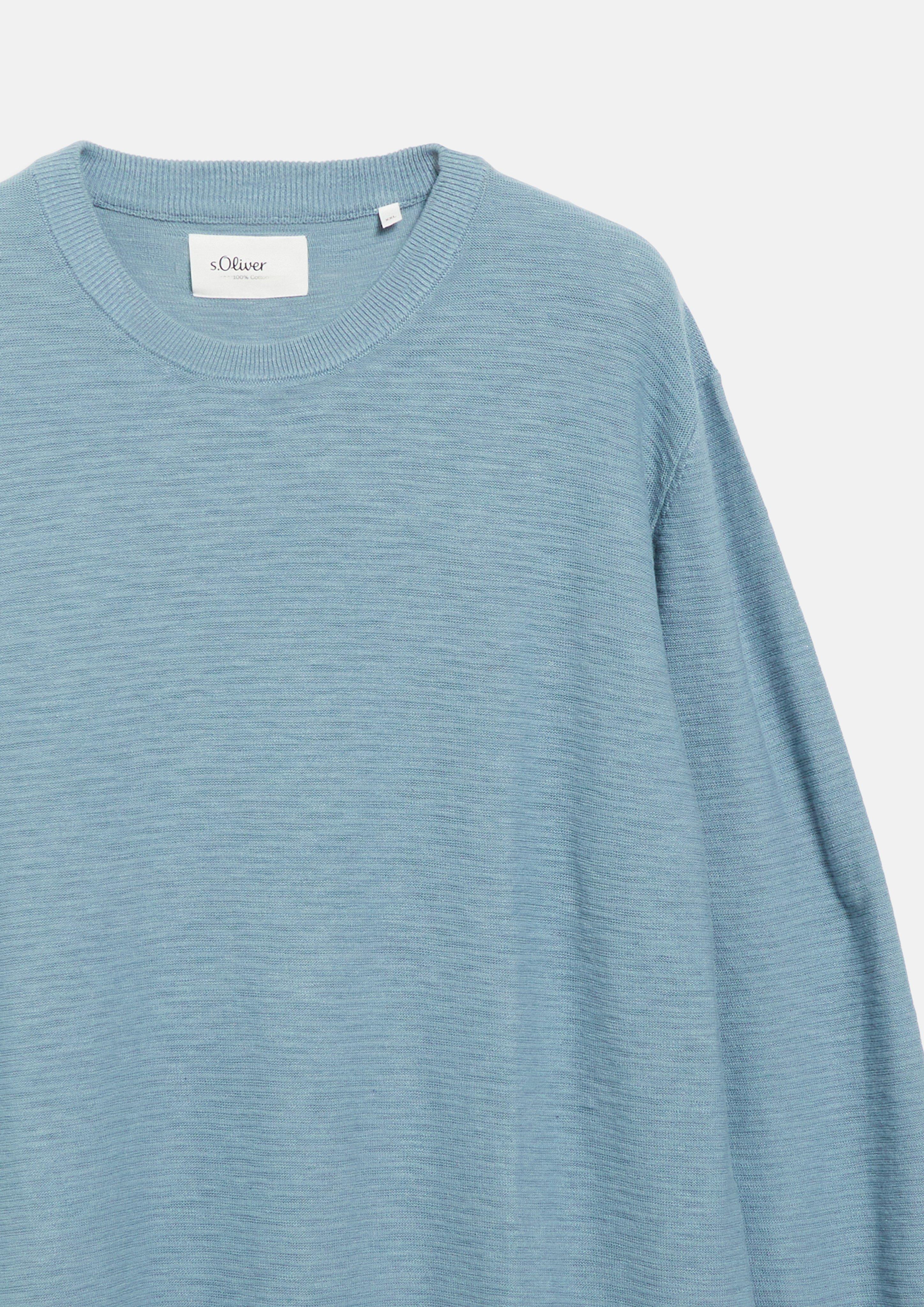 Hommes Pull en coton à effet flammé en bleu de s.Oliver Men Big Sizes