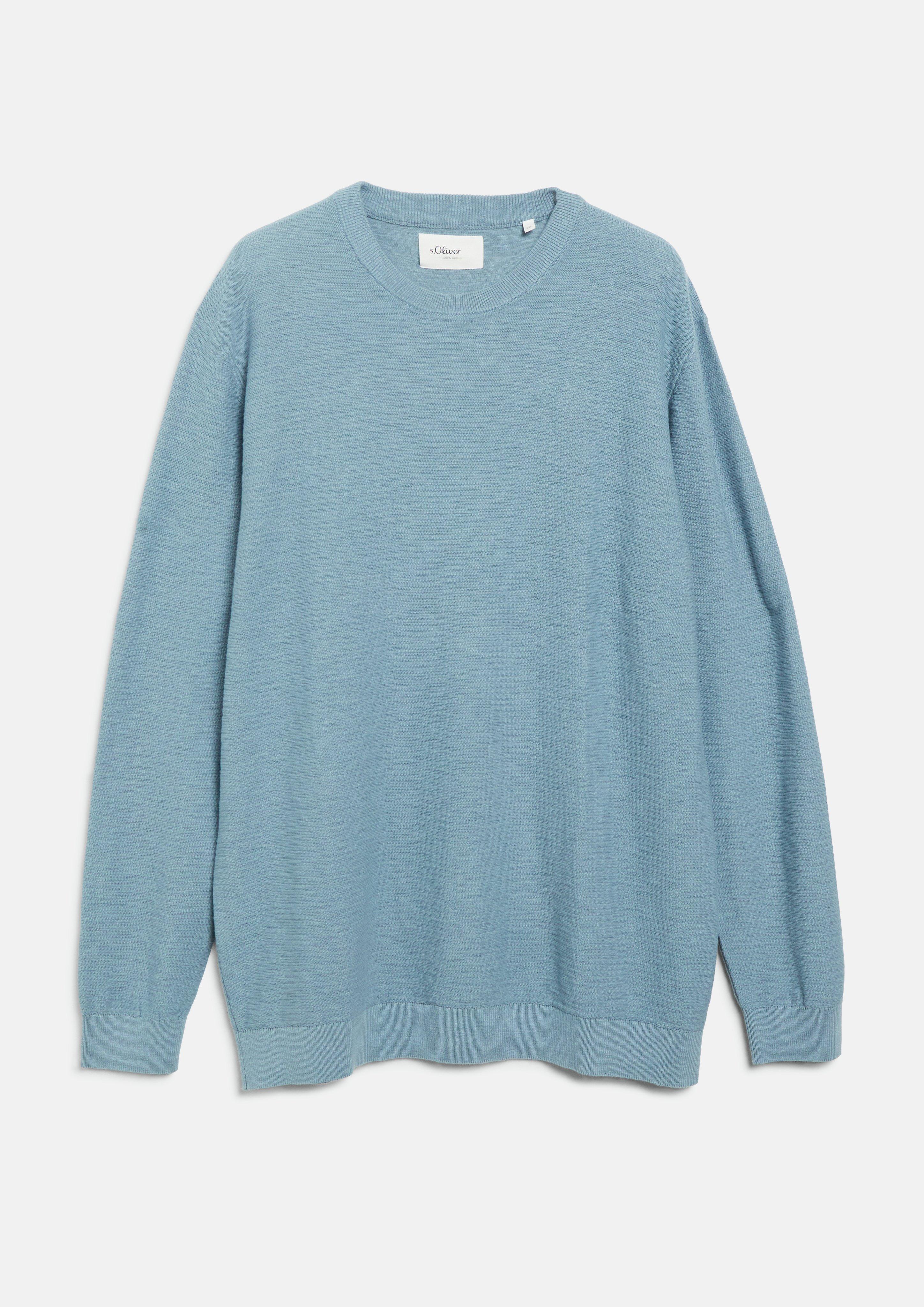 Pull en coton à effet flammé en bleu de s.Oliver Men Big Sizes