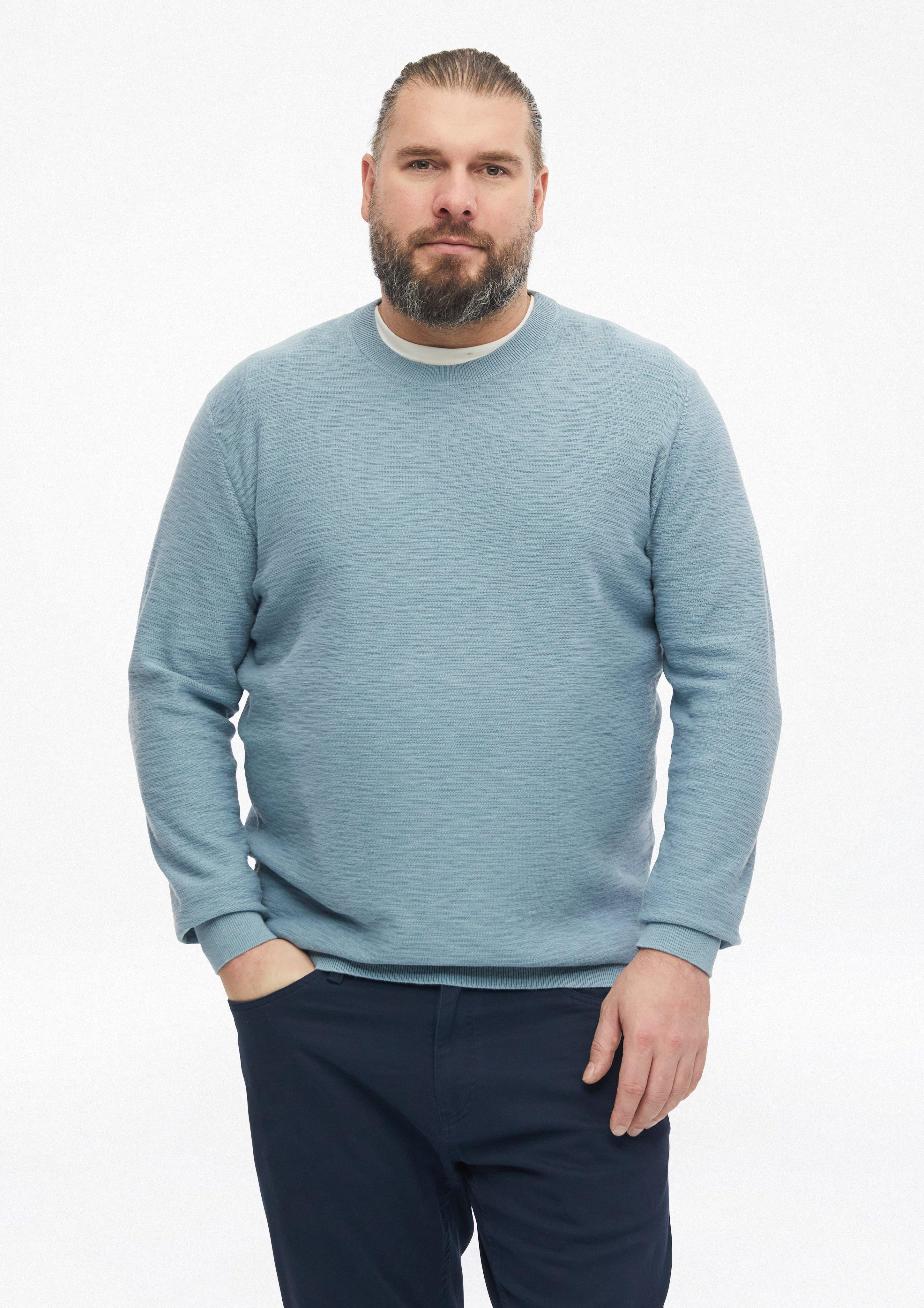 Pull en coton à effet flammé en bleu de s.Oliver Men Big Sizes