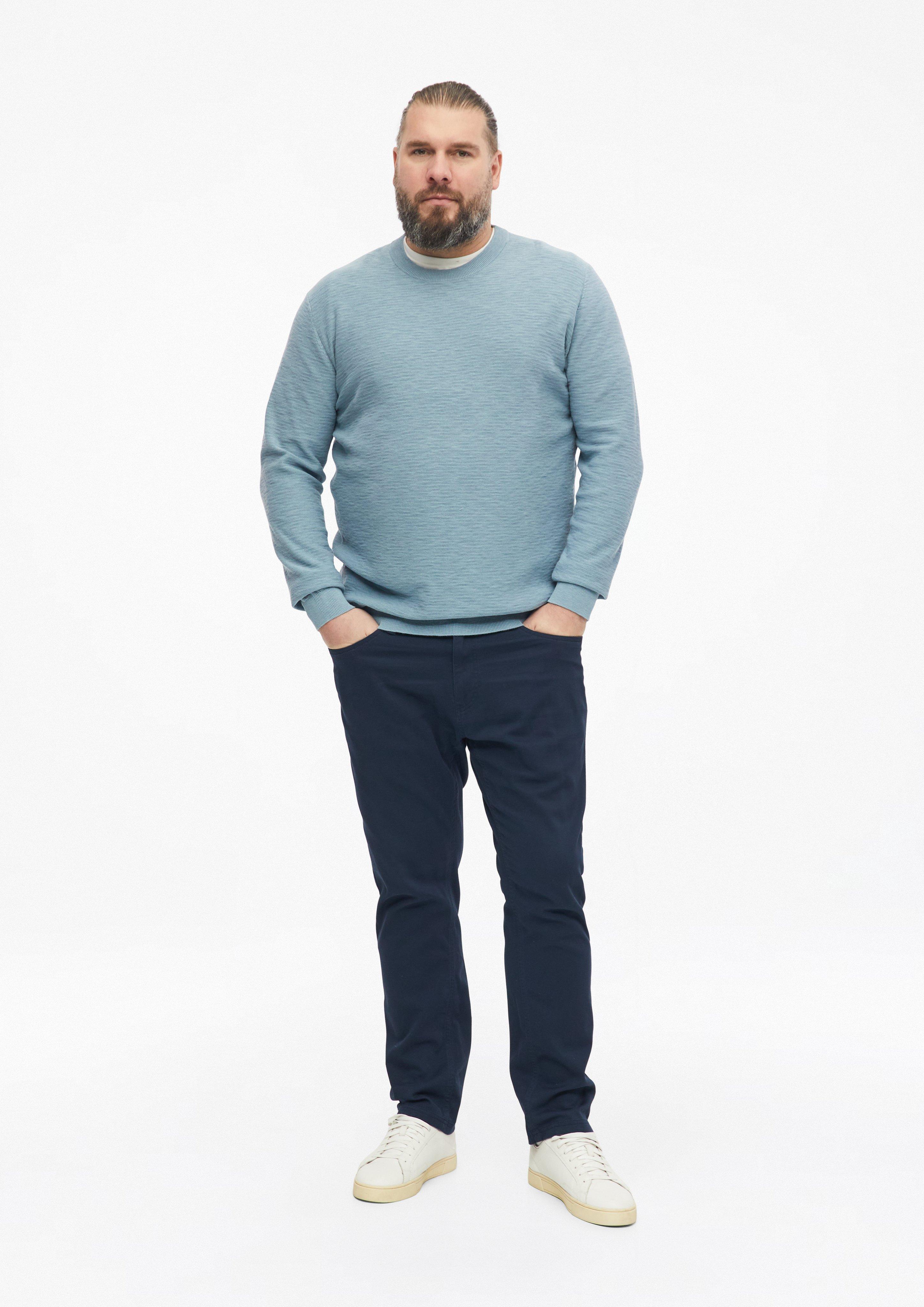 Hommes Pull en coton à effet flammé en bleu de s.Oliver Men Big Sizes