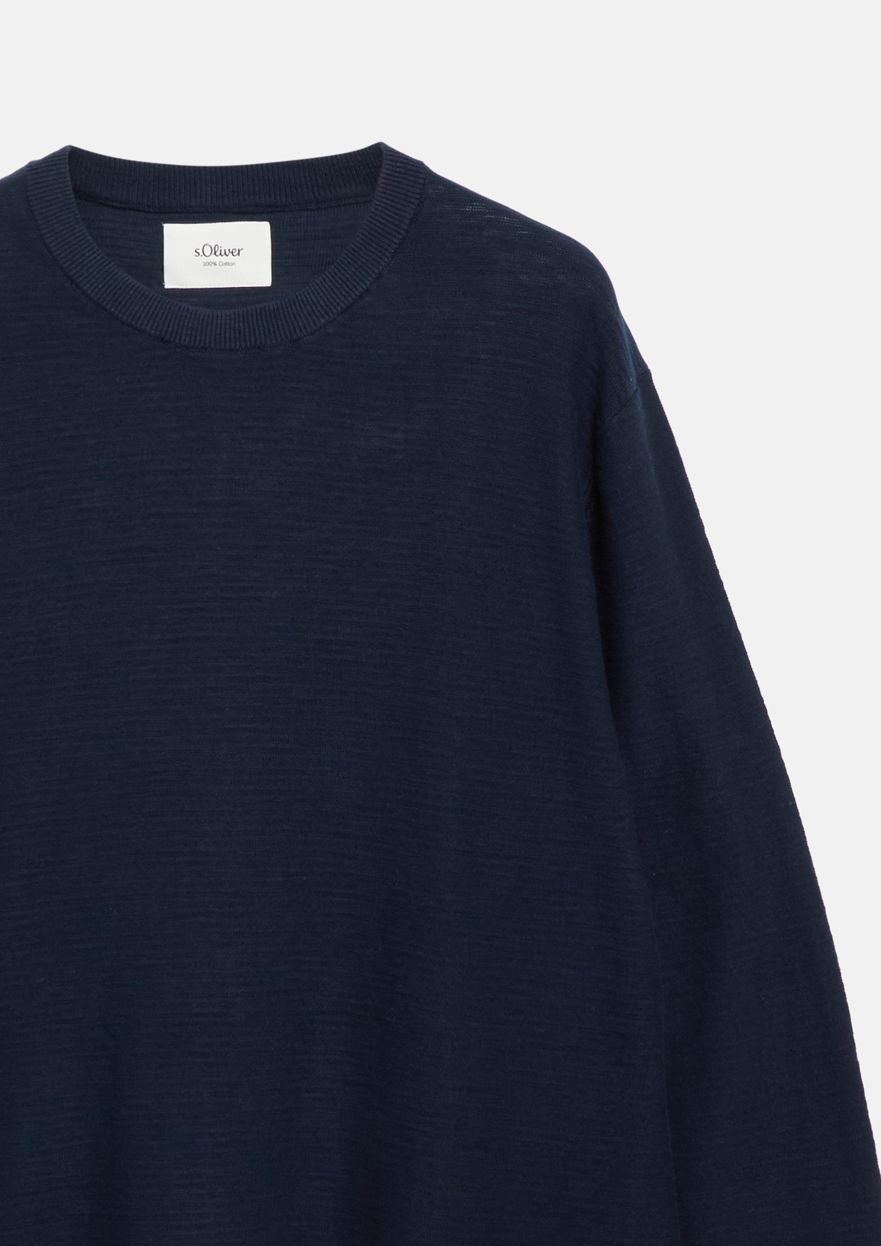 Hommes Pull en coton à effet flammé en bleu de s.Oliver Men Big Sizes