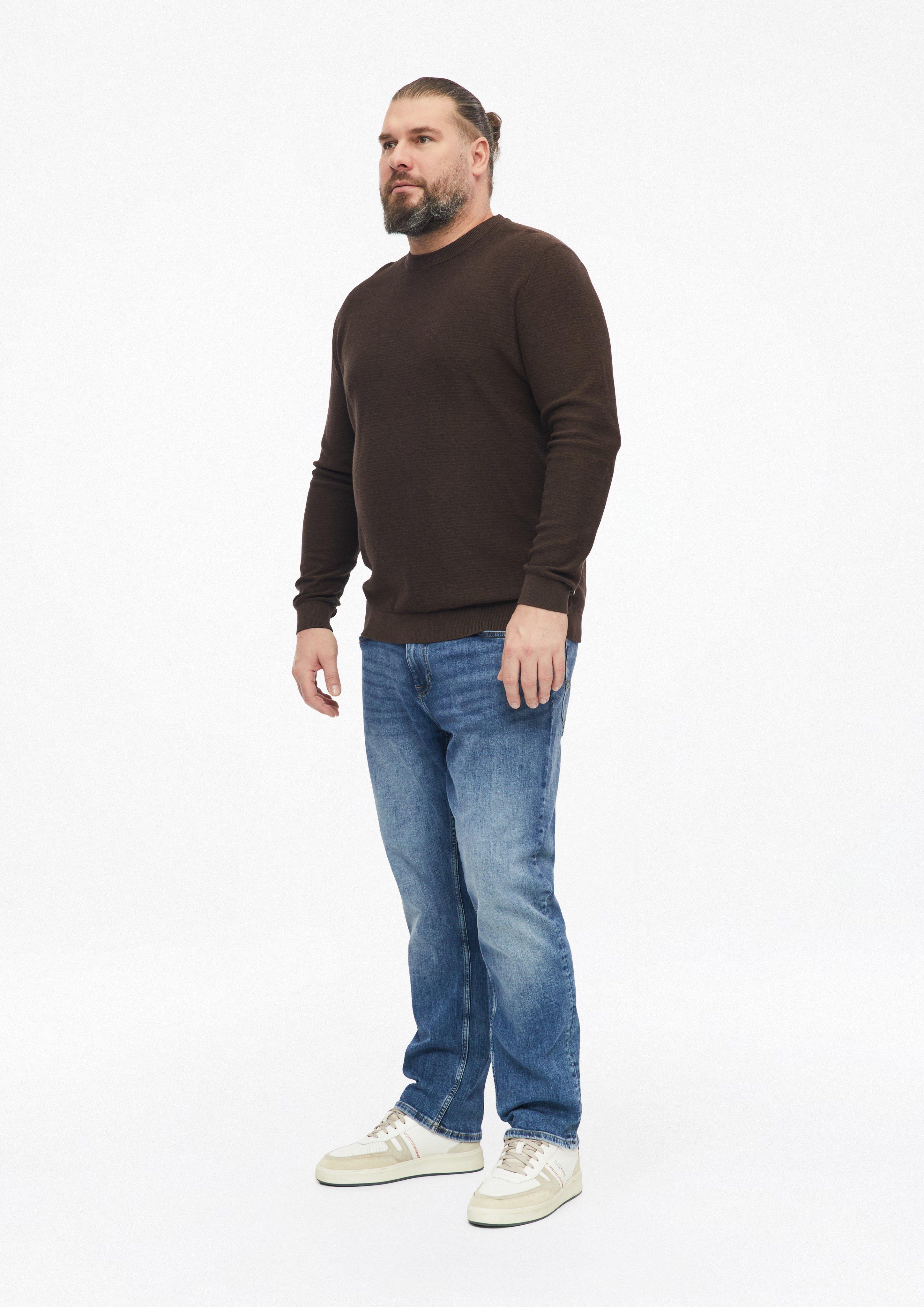 Hommes Pull en coton à effet flammé en brun de s.Oliver Men Big Sizes