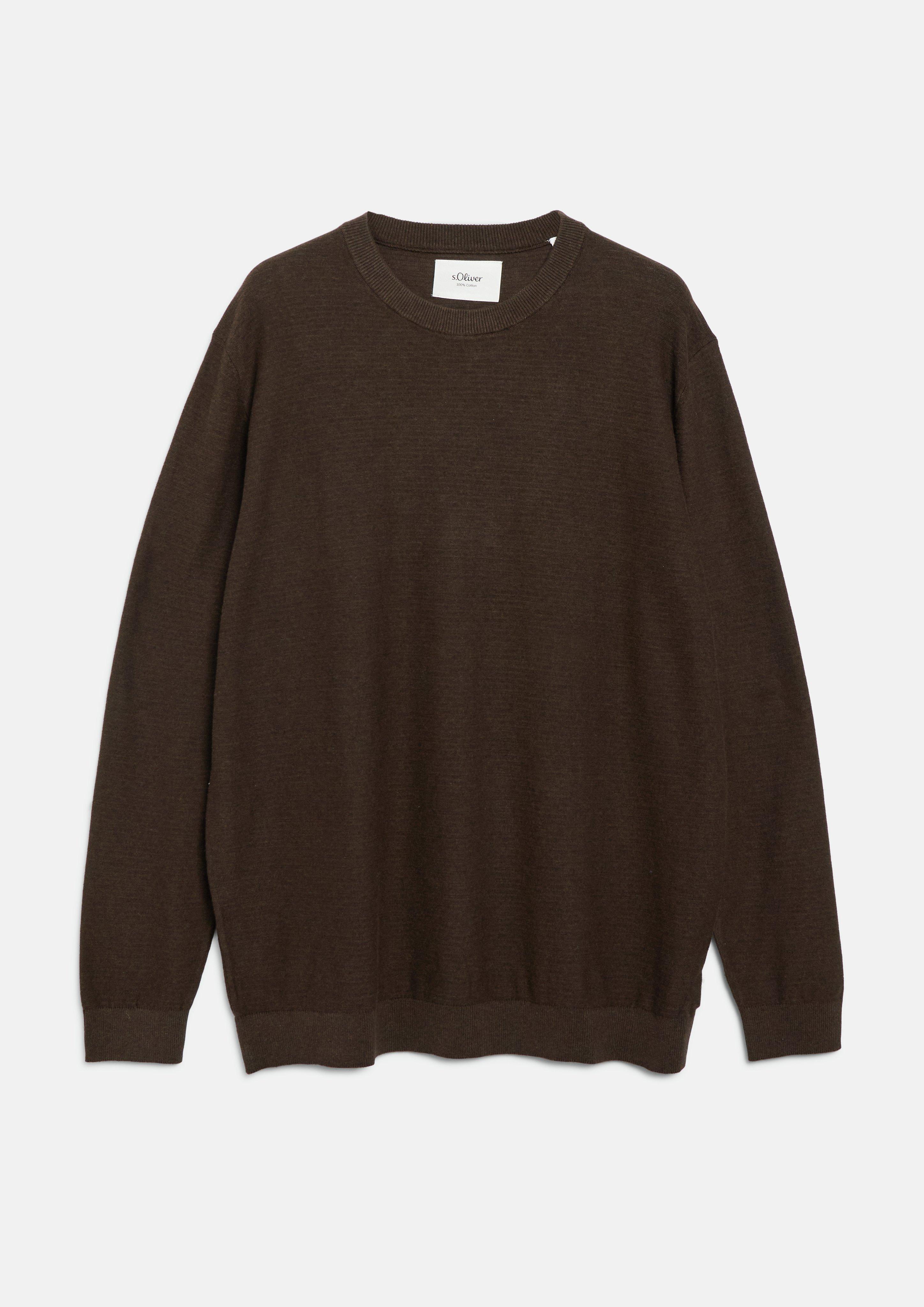 Hommes Pull en coton à effet flammé en brun de s.Oliver Men Big Sizes