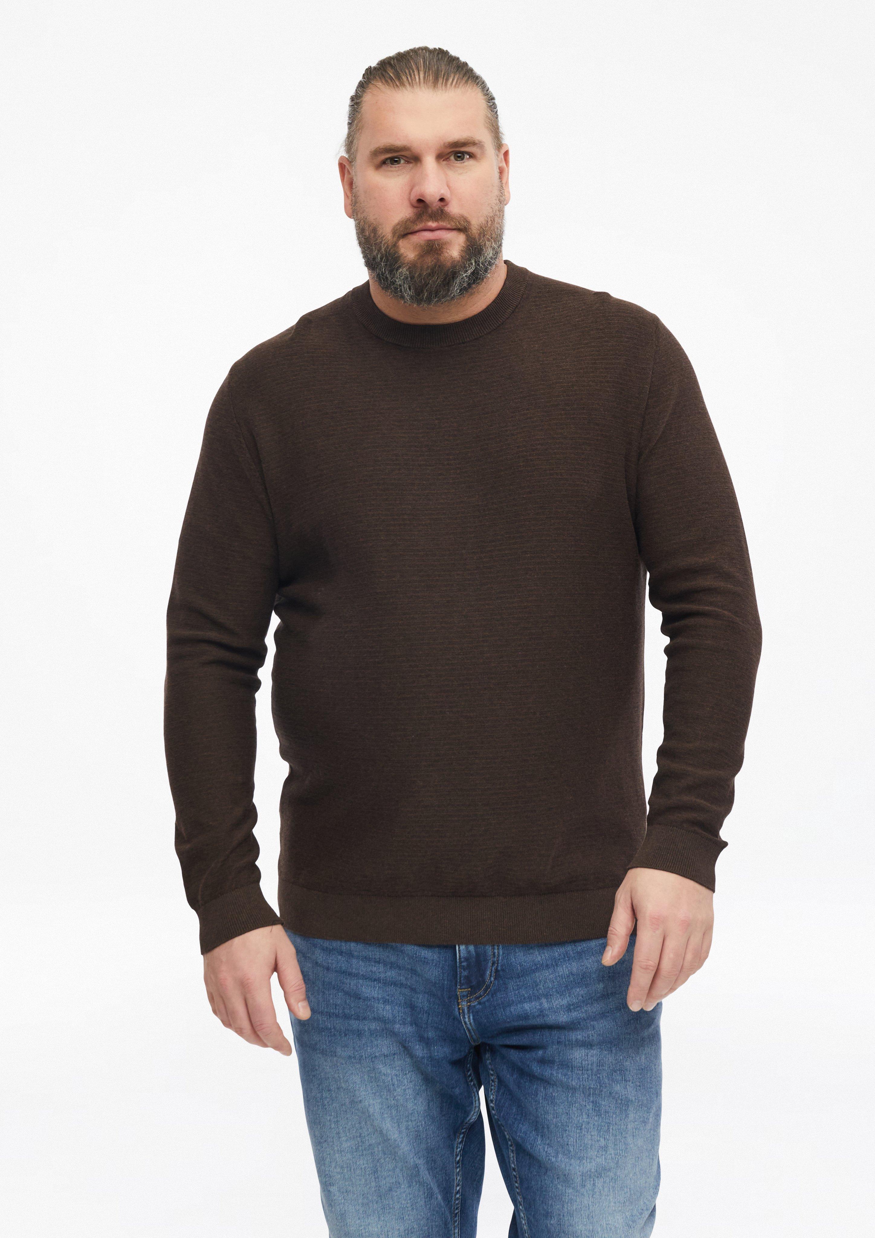 Pull en coton à effet flammé en marron foncé de s.Oliver Men Big Sizes