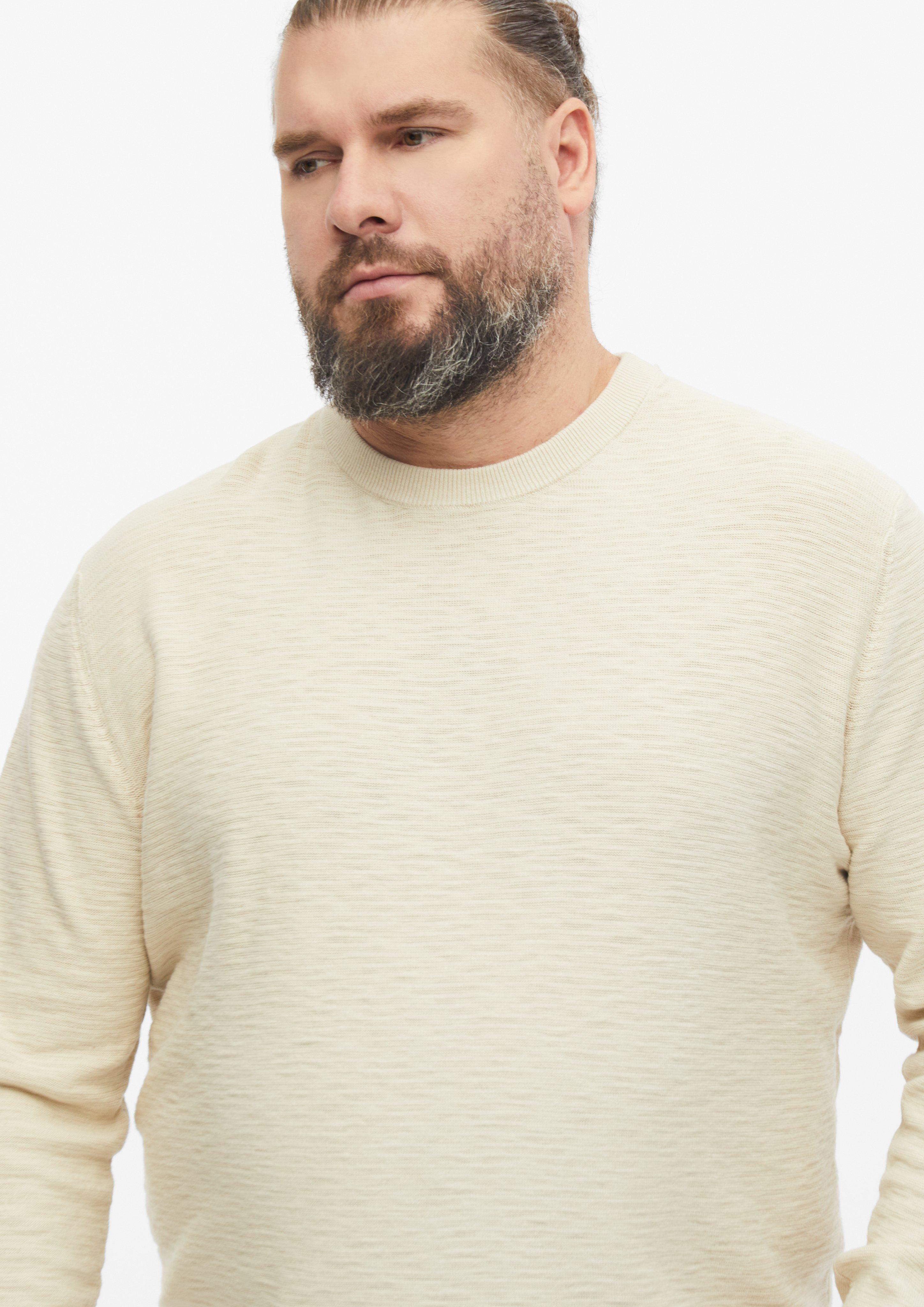 Hommes Pull en coton à effet flammé en beige de s.Oliver Men Big Sizes