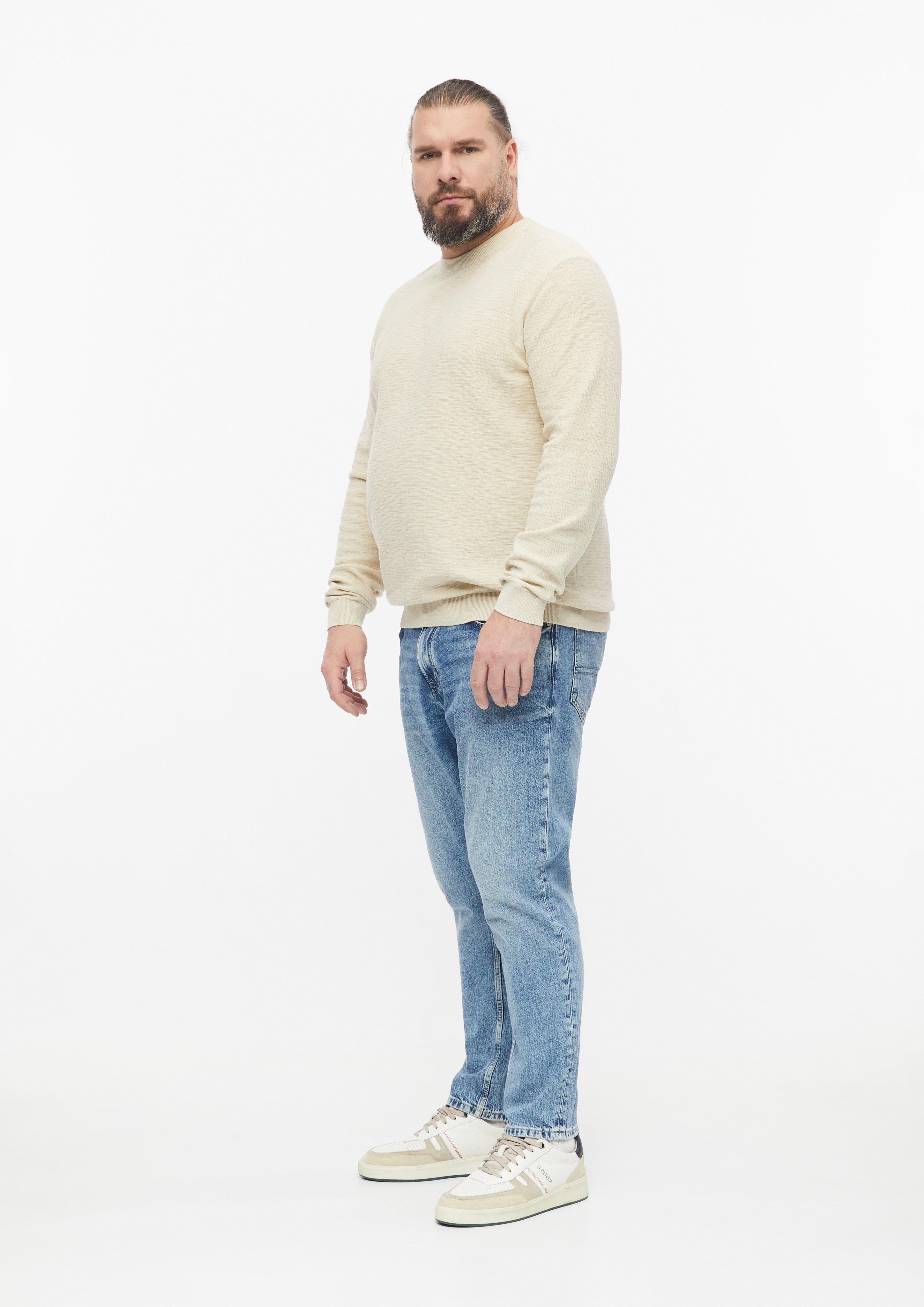 Hommes Pull en coton à effet flammé en beige de s.Oliver Men Big Sizes