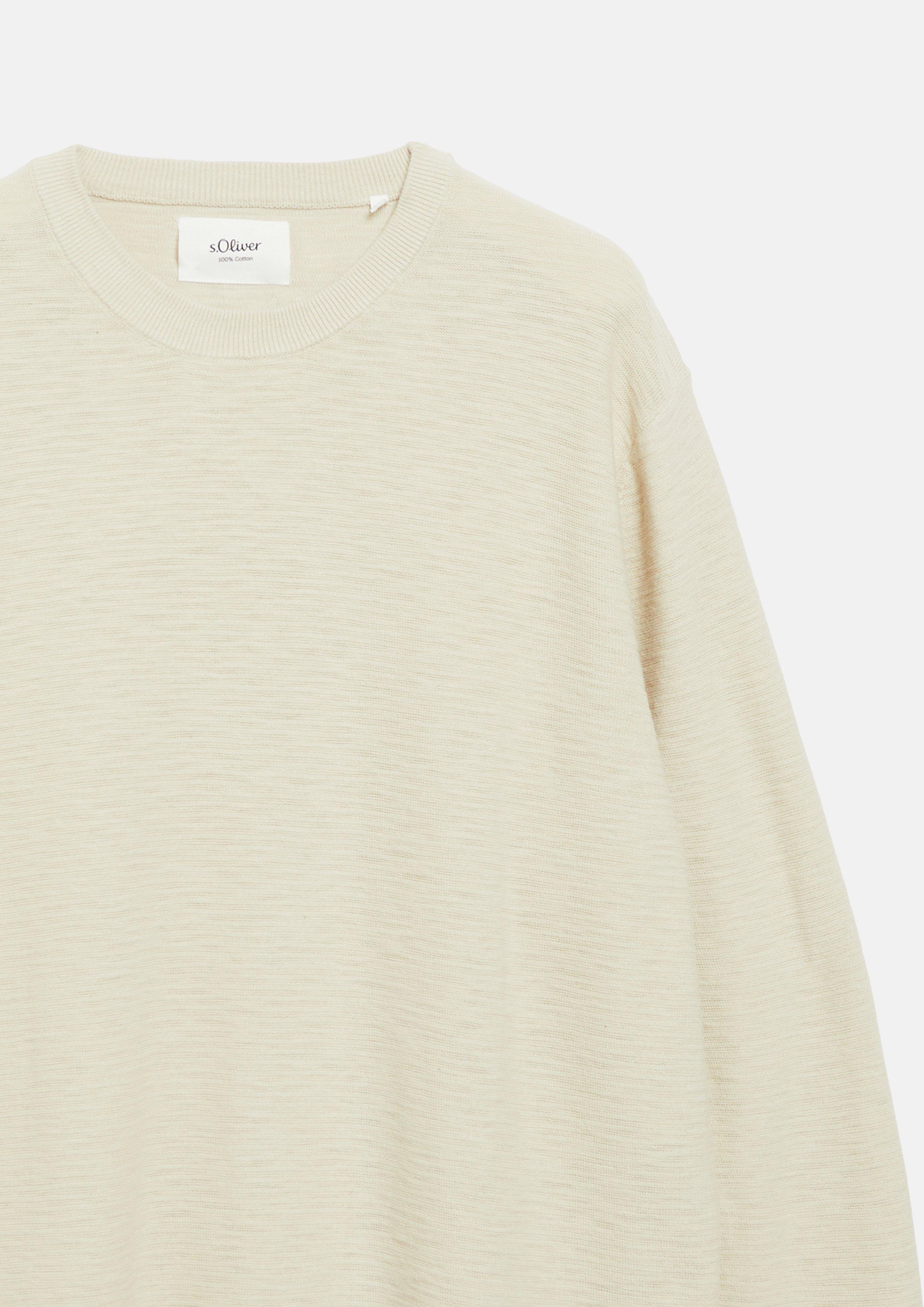 Hommes Pull en coton à effet flammé en beige de s.Oliver Men Big Sizes