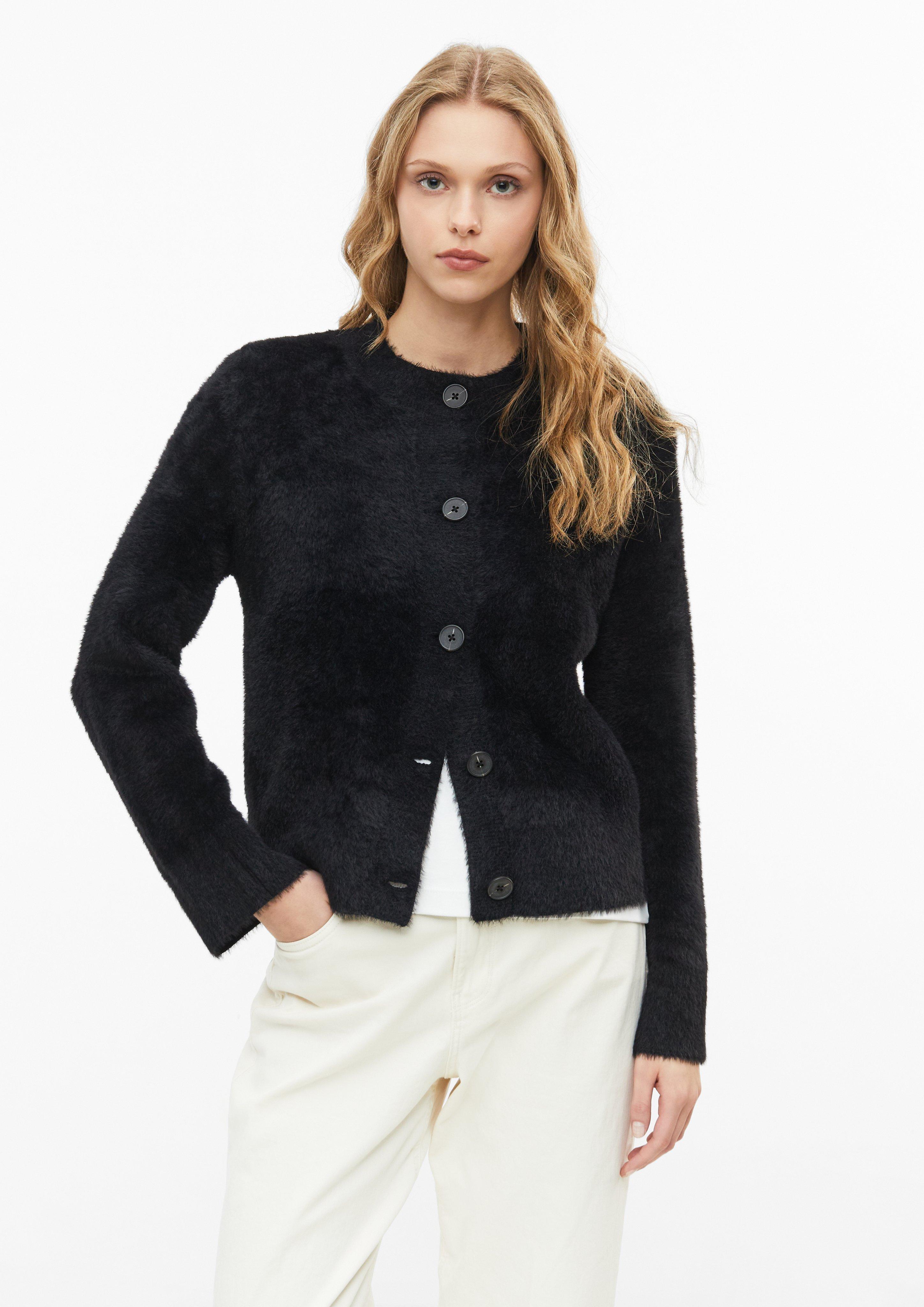 Flauschiger Cardigan in Farbe schwarz von s.Oliver
