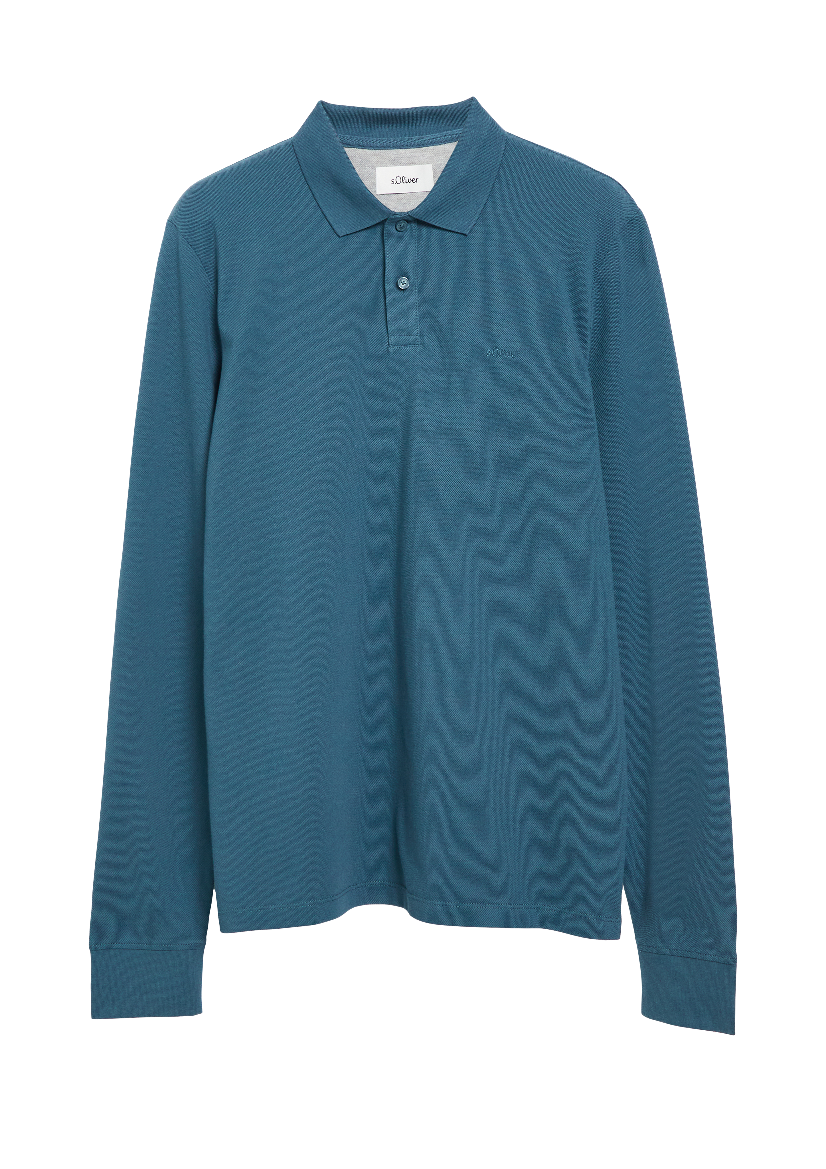 Polo shirt met lange mouwen van katoenpiqué