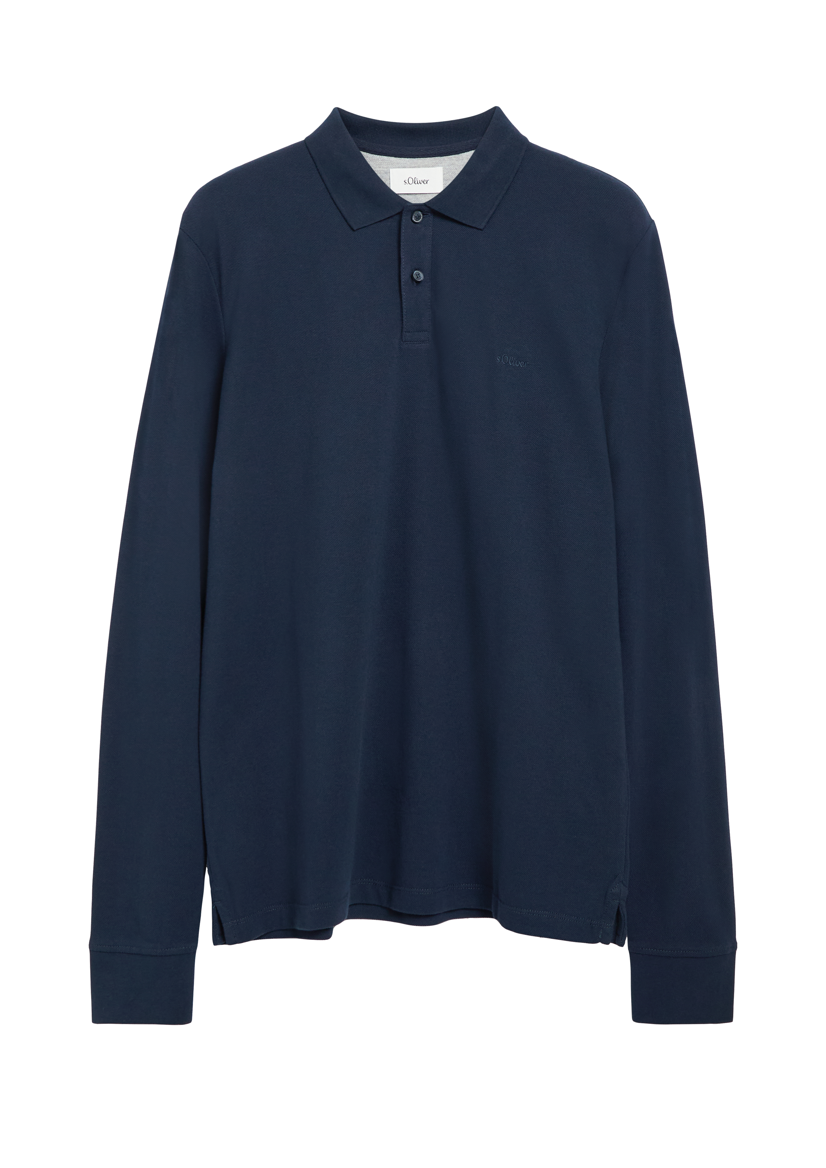 Polo shirt met lange mouwen van katoenpiqué
