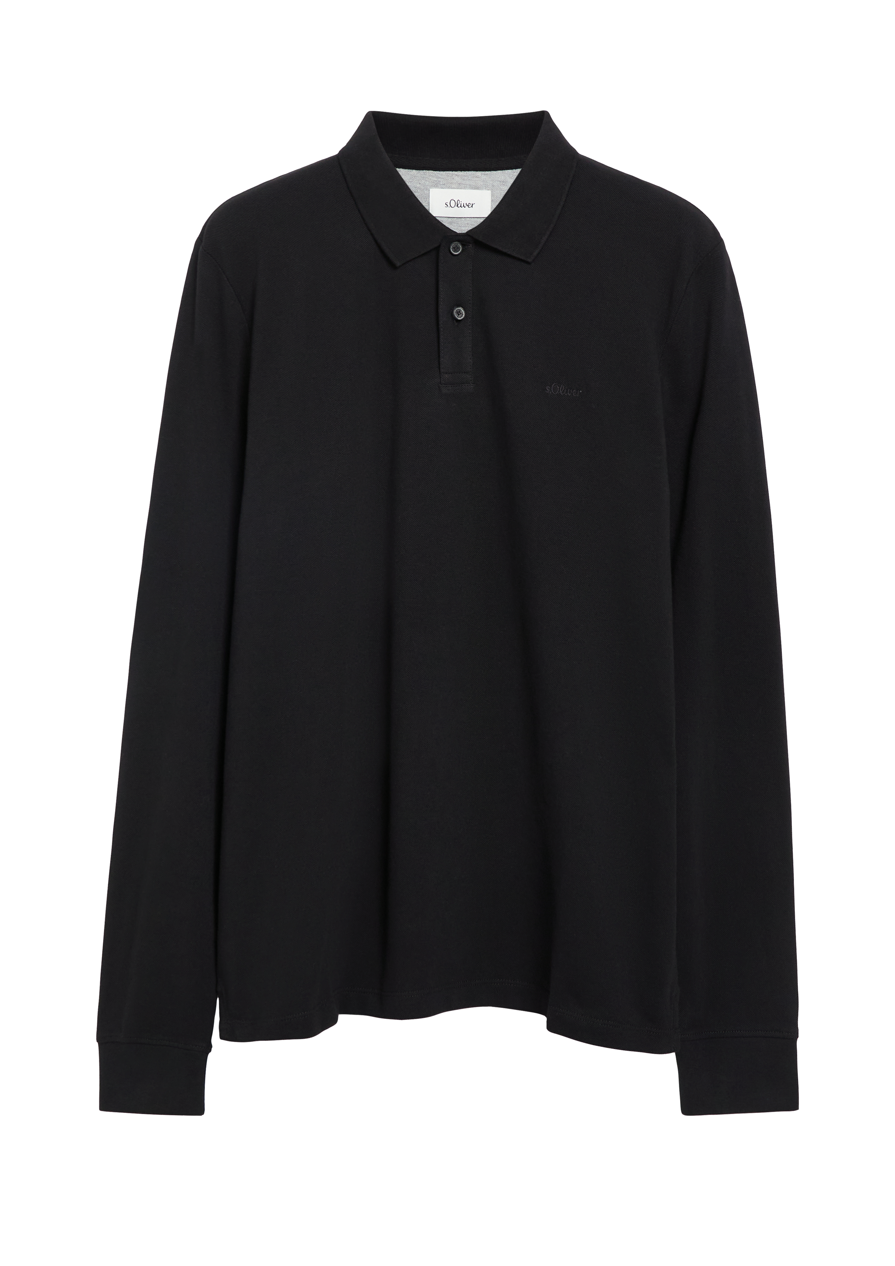 Polo shirt met lange mouwen van katoenpiqué
