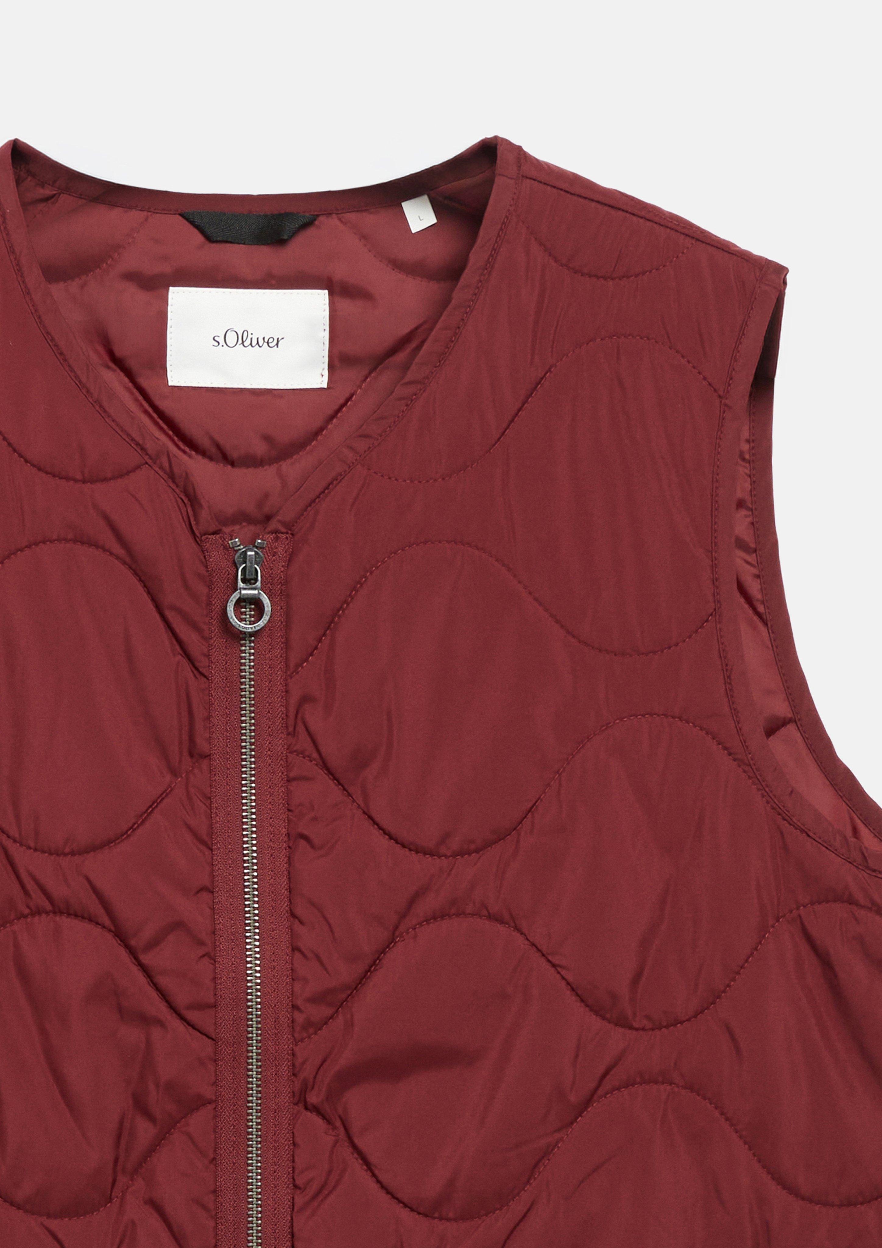 Men Lightweight quilted vest with patch pockets in red by s.Oliver
