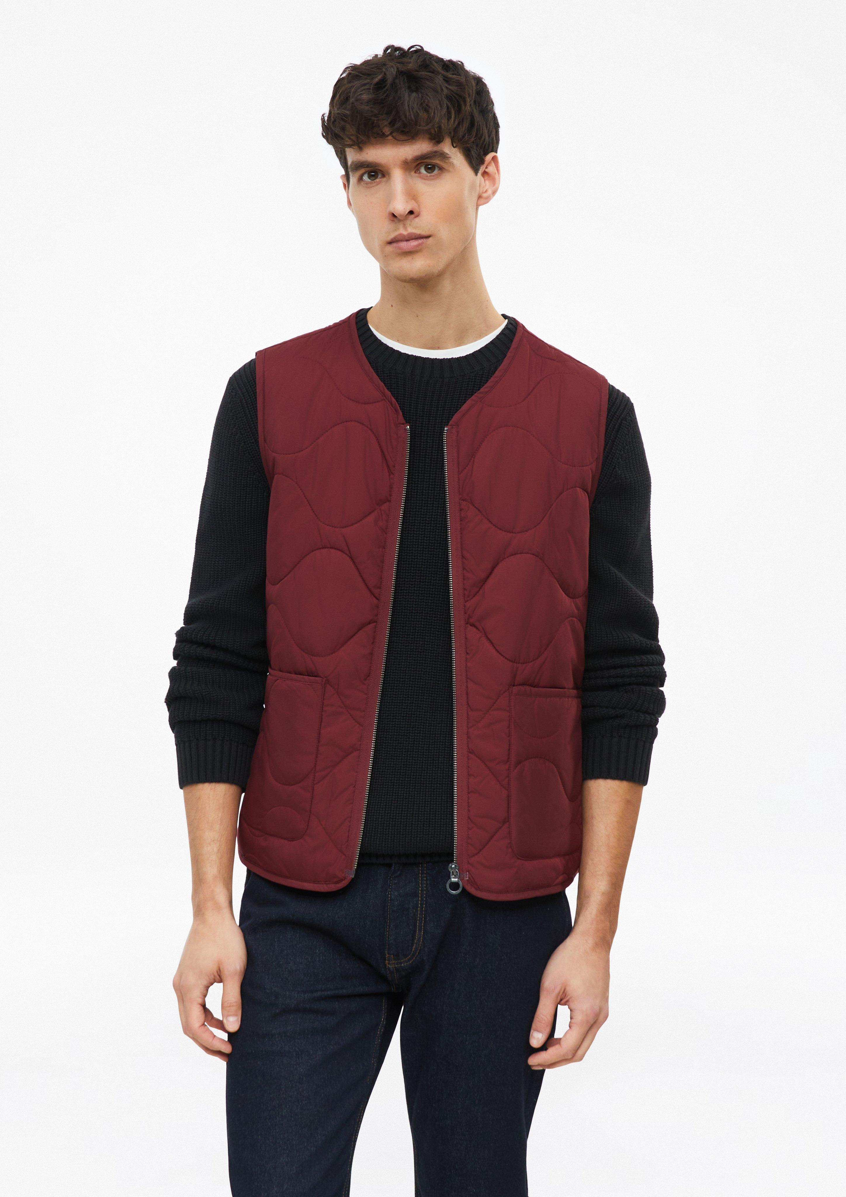 Men Lightweight quilted vest with patch pockets in red by s.Oliver