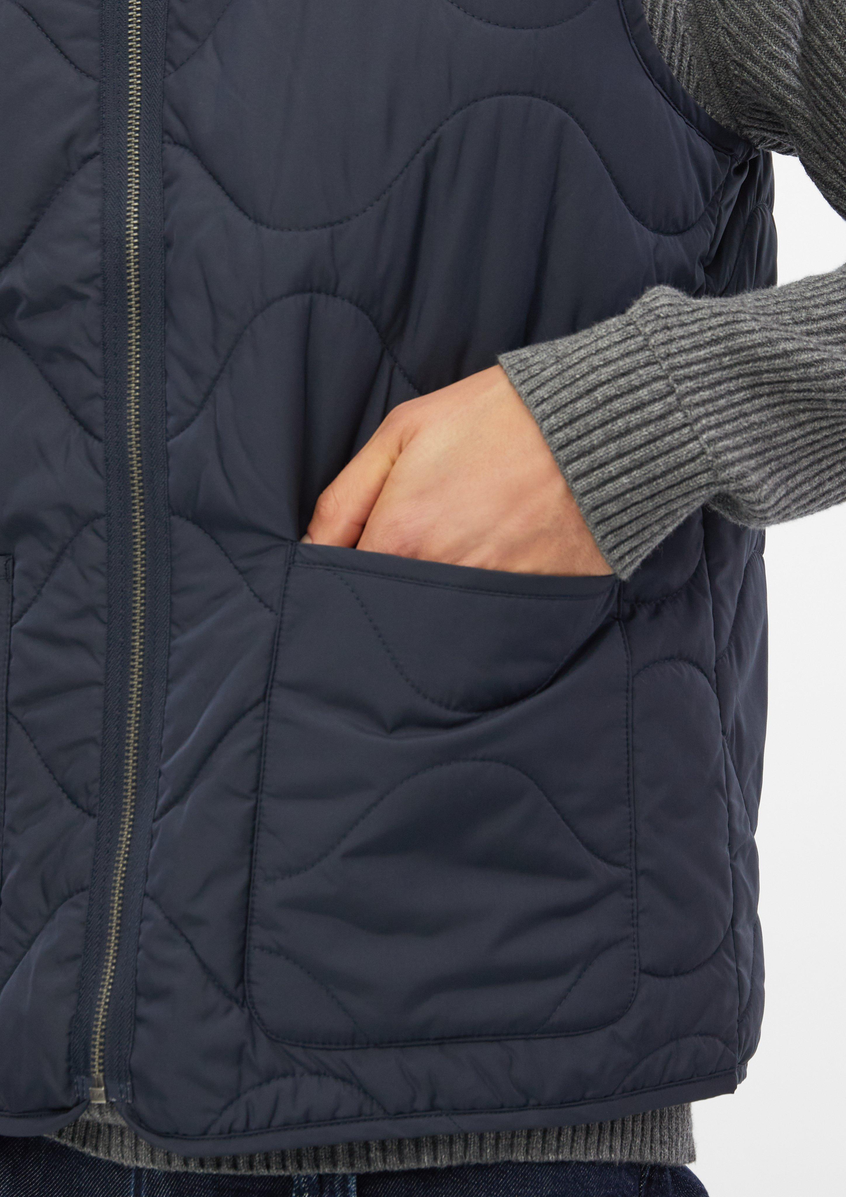 Herren Leichte Steppweste mit aufgesetzten Taschen in blau von s.Oliver