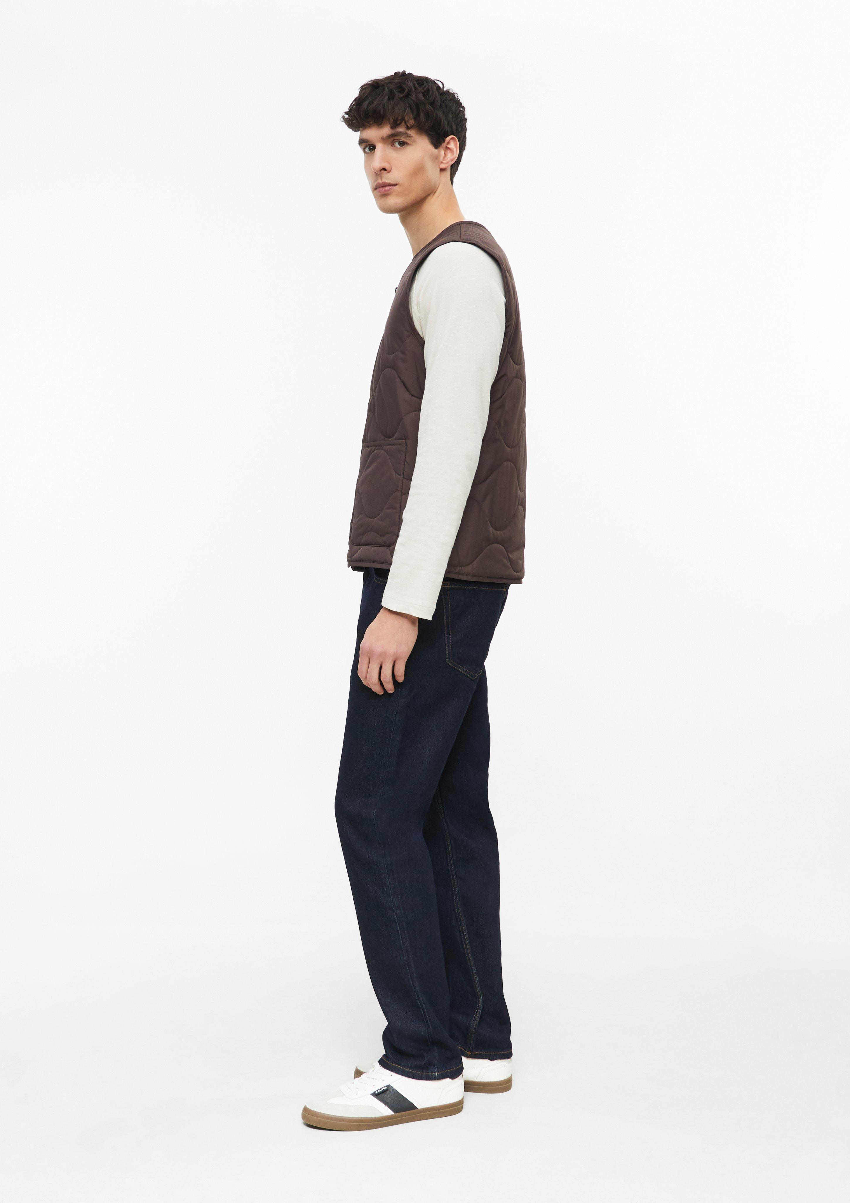 Men Lightweight quilted vest with patch pockets in brown by s.Oliver