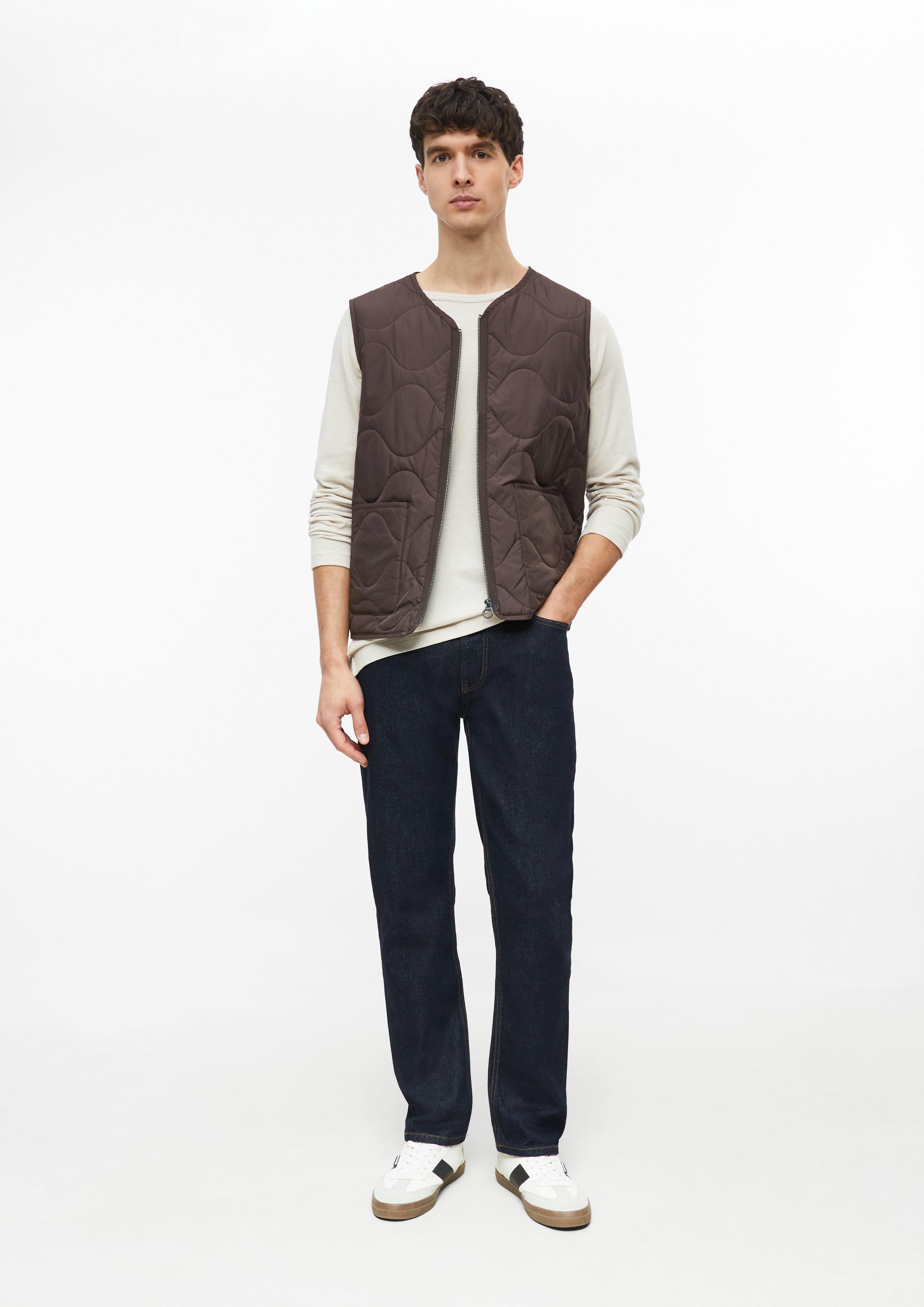 Men Lightweight quilted vest with patch pockets in brown by s.Oliver