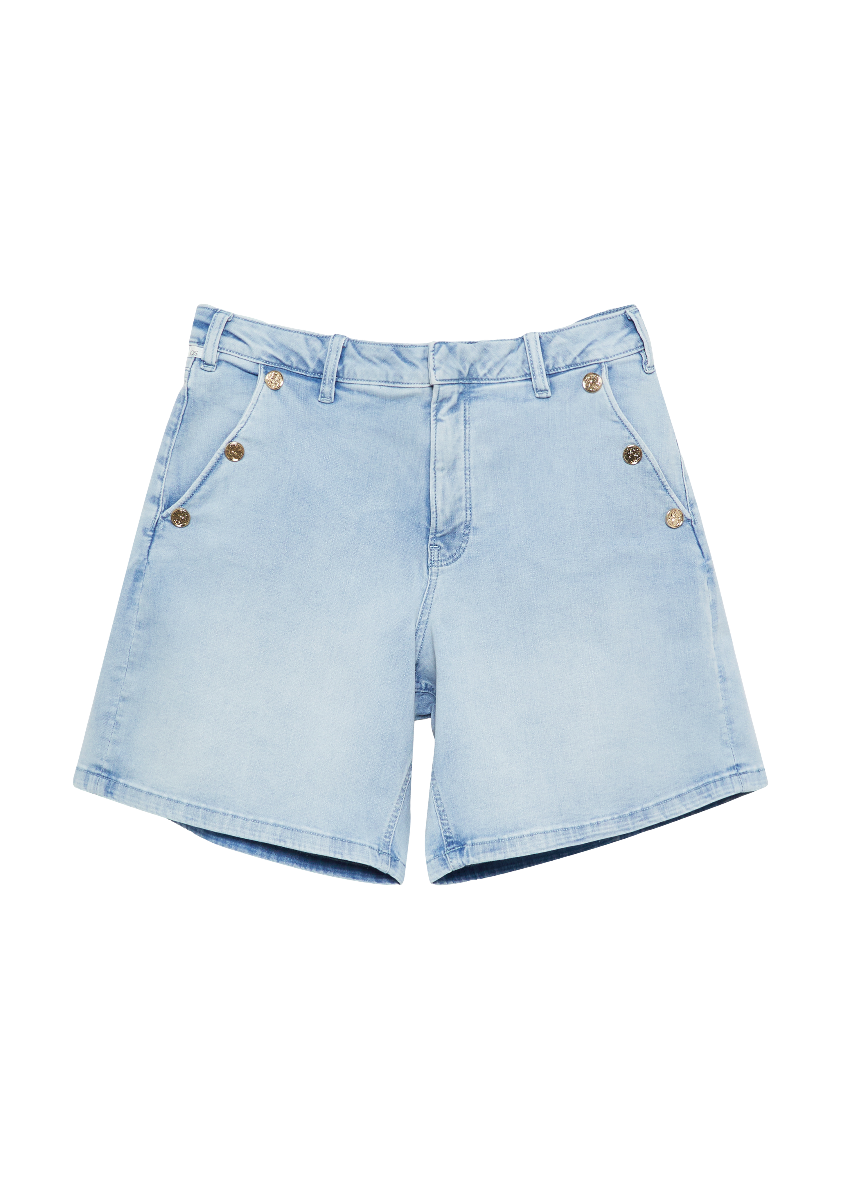 Denimshorts mit Knopfdetail