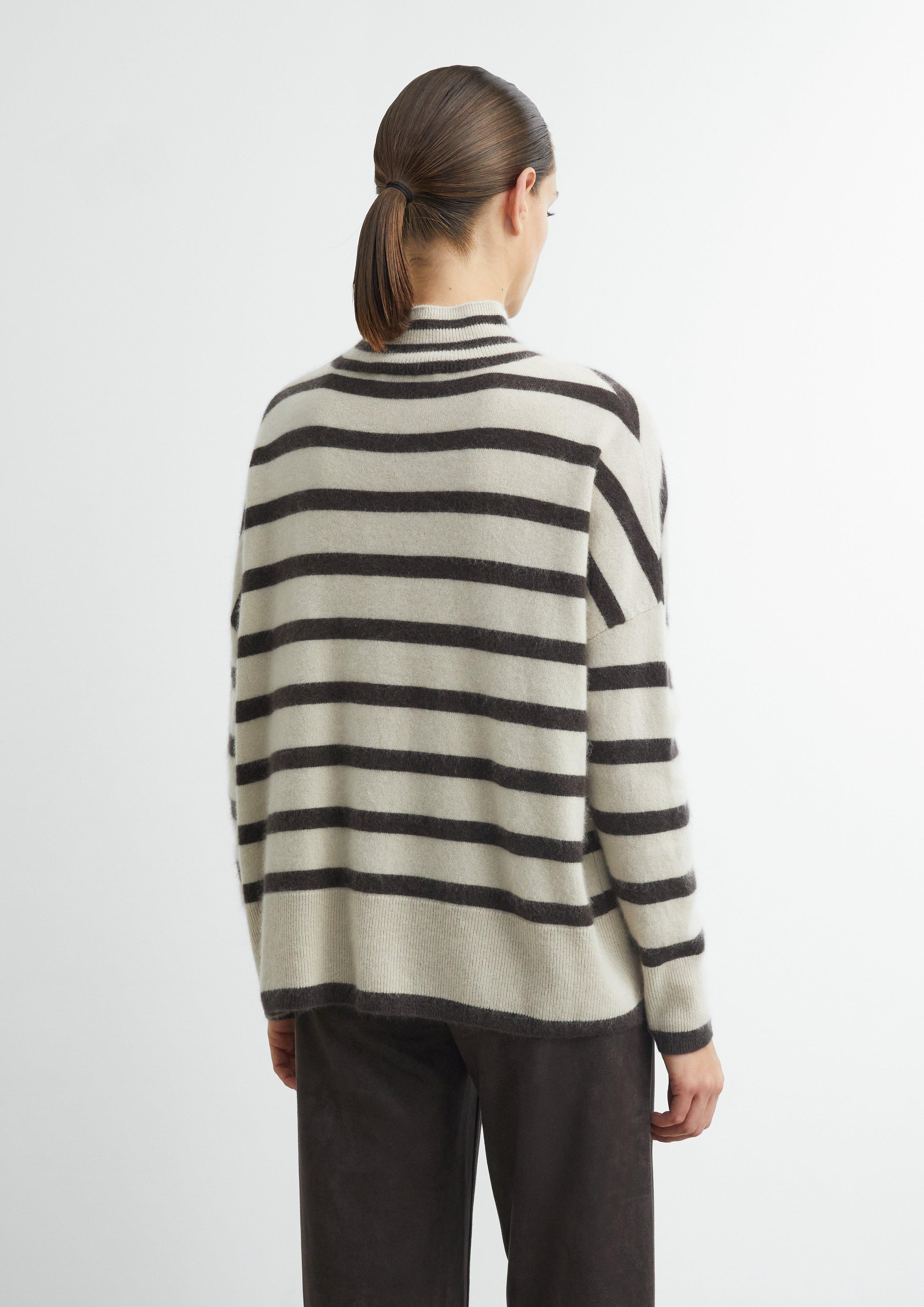 Femmes Pull rayé 100 % laine brossée en beige de comma