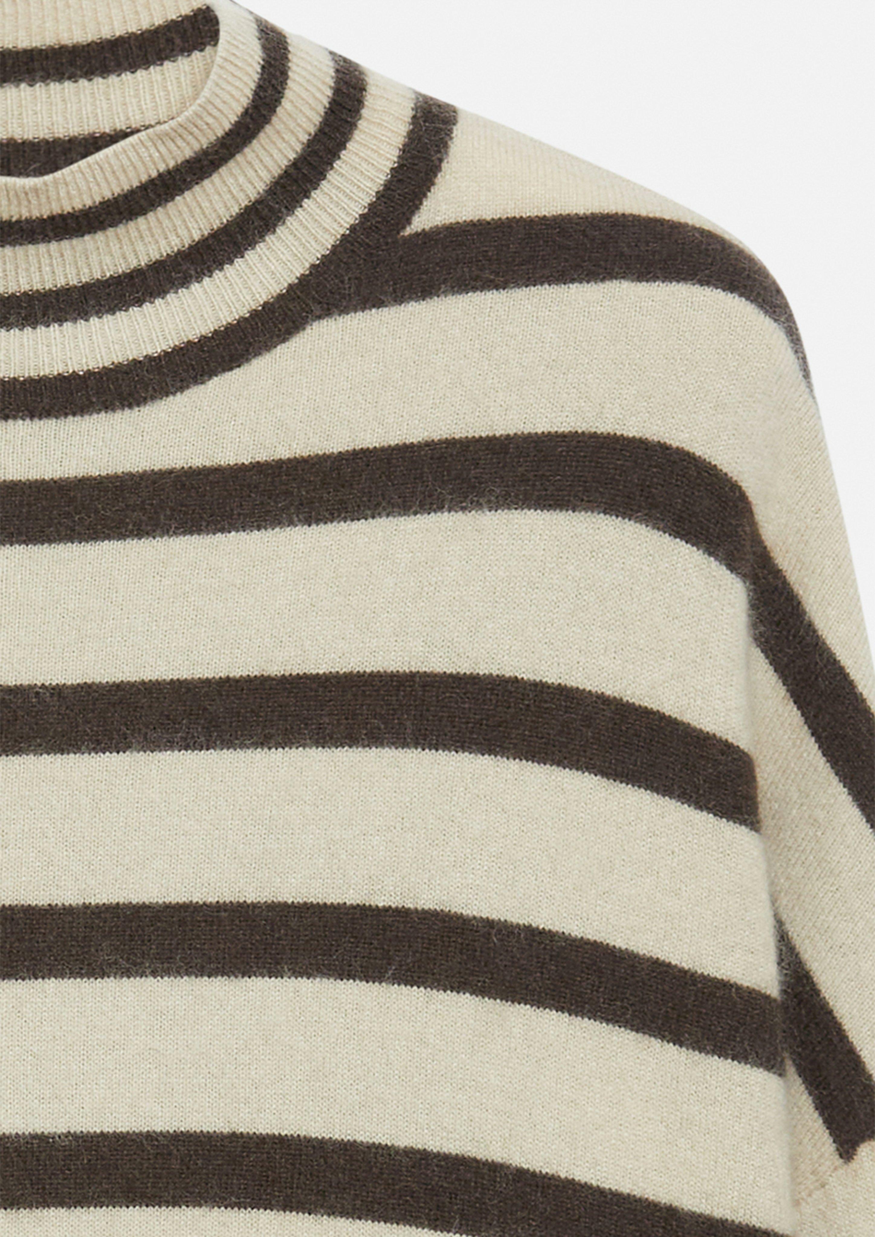 Femmes Pull rayé 100 % laine brossée en beige de comma
